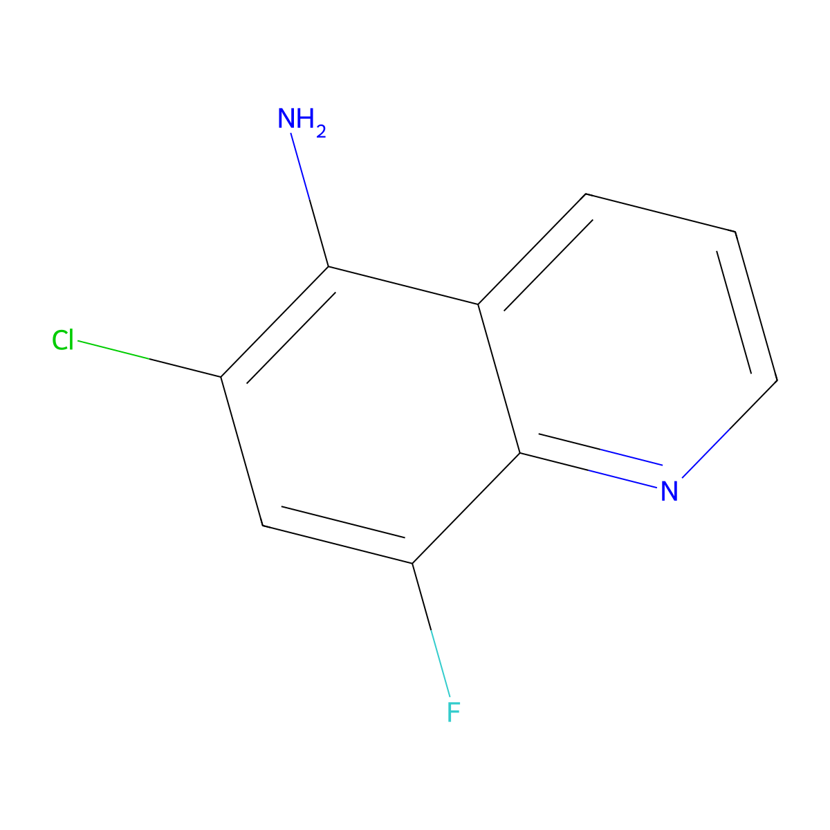 6-Chloro-8-fluoroquinolin-5-amine molecular structure, CAS 2839143-10-9