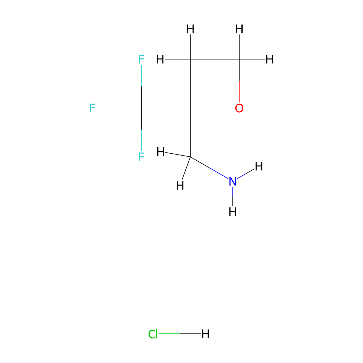 (2-(Trifluoromethyl)oxetan-2-yl)methanamine hydrochloride molecular structure, CAS 2839143-16-5