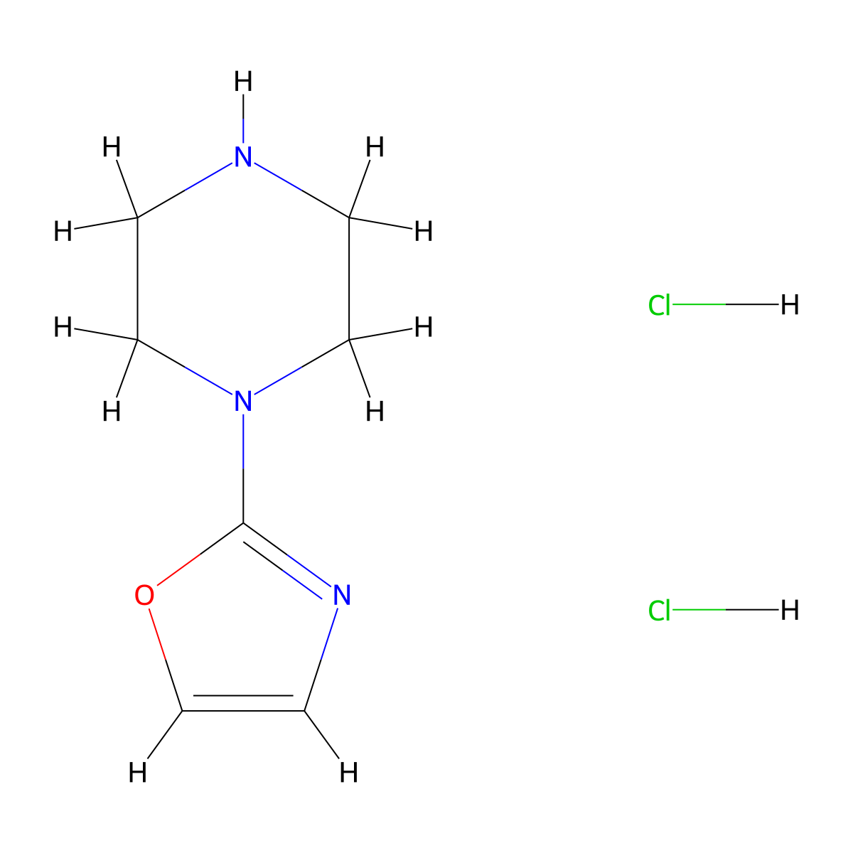 1-(1,3-Oxazol-2-yl)piperazine dihydrochloride molecular structure, CAS 2839143-19-8