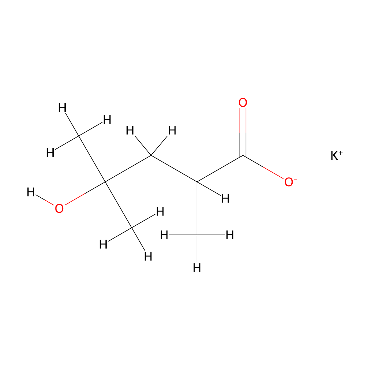 Potassium 4-hydroxy-2,4-dimethylpentanoate molecular structure, CAS 2839143-21-2