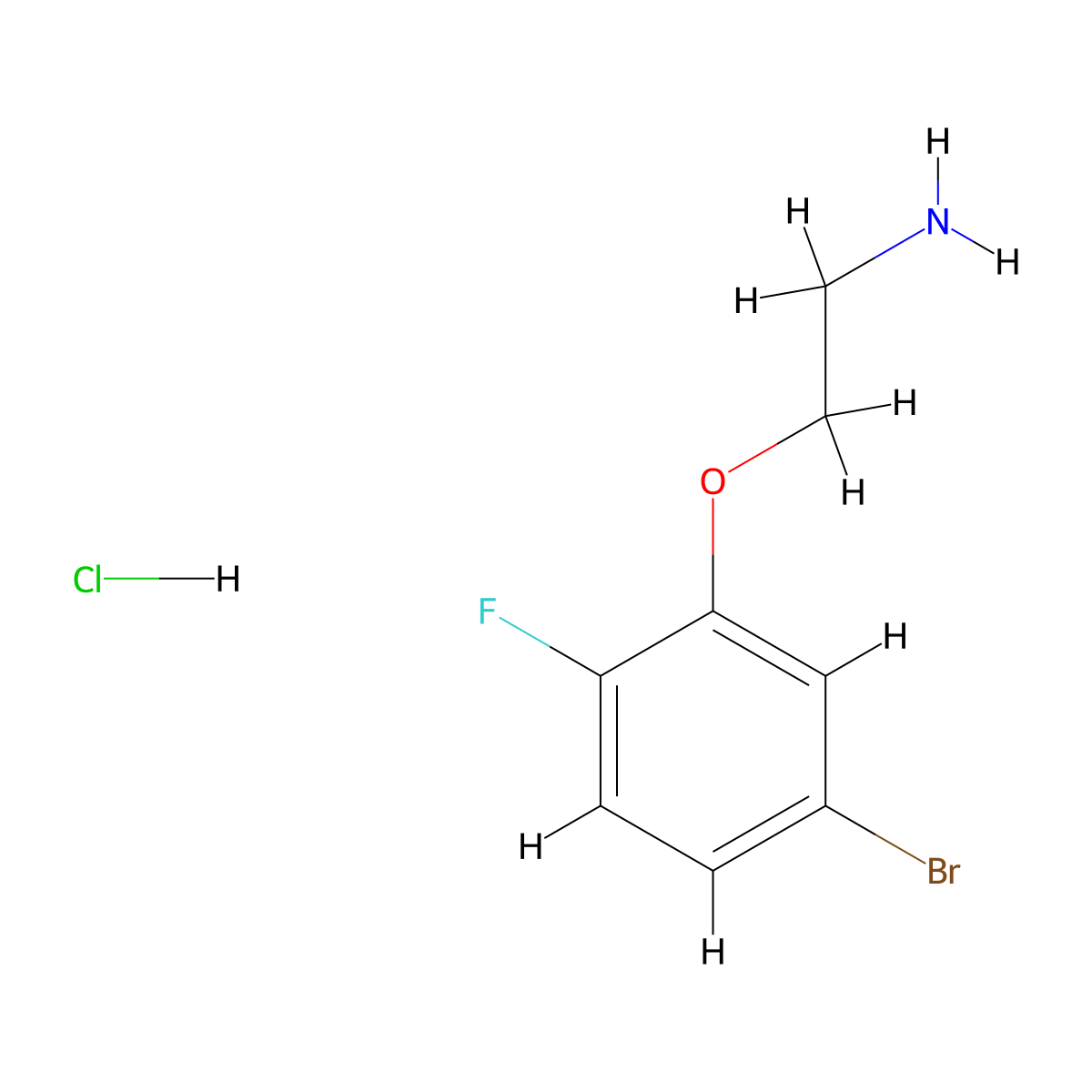 2-(5-Bromo-2-fluorophenoxy)ethan-1-amine hydrochloride molecular structure, CAS 2839143-22-3