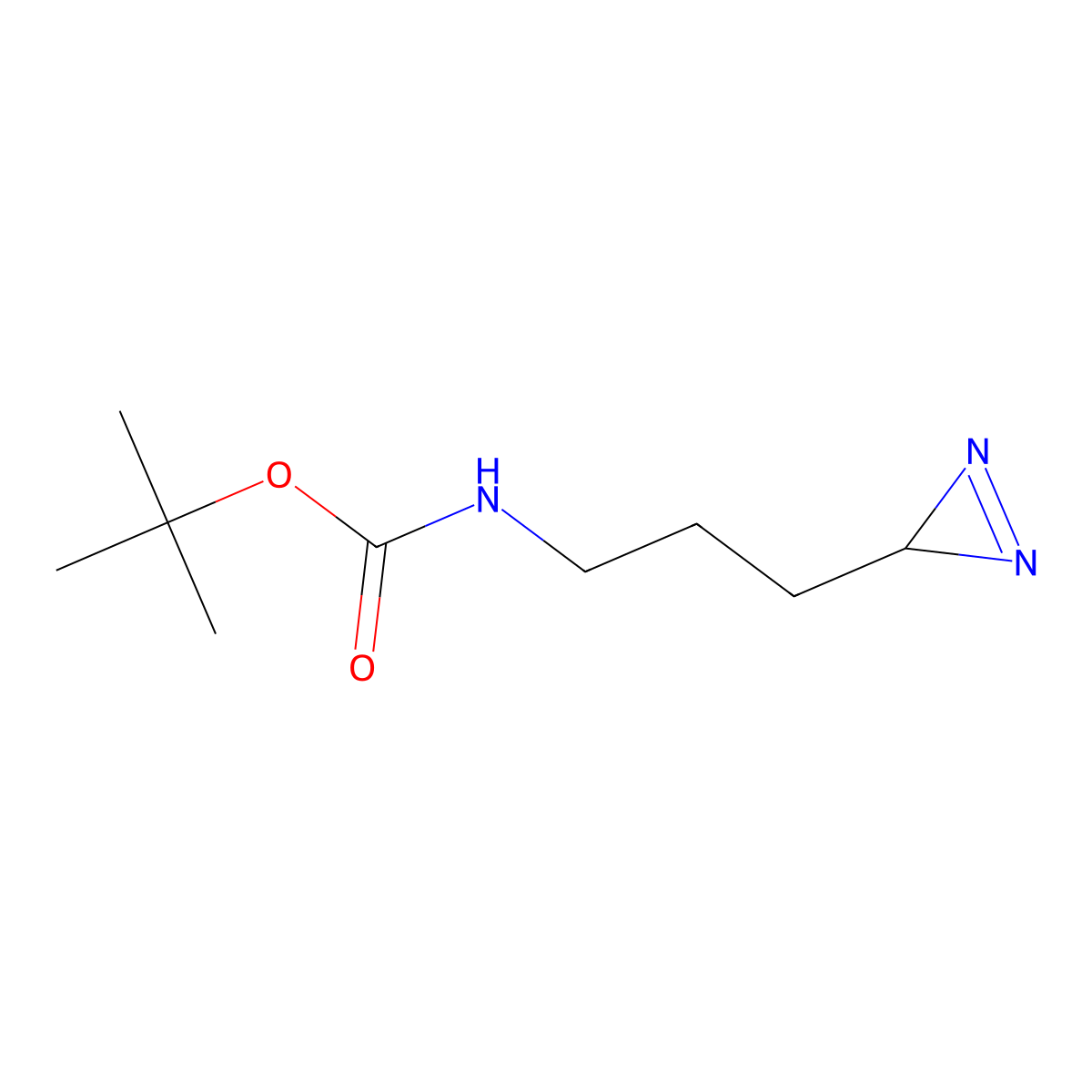 tert-butyl N-[3-(3H-diazirin-3-yl)propyl]carbamate molecular structure, CAS 2839143-27-8