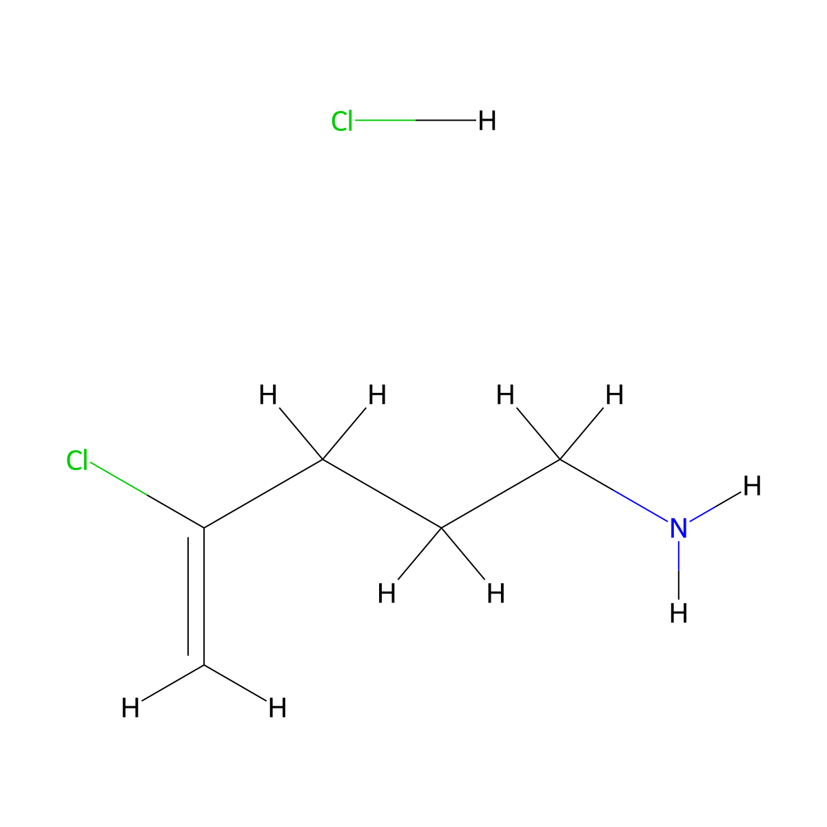 4-Chloropent-4-en-1-amine hydrochloride molecular structure, CAS 2839143-29-0