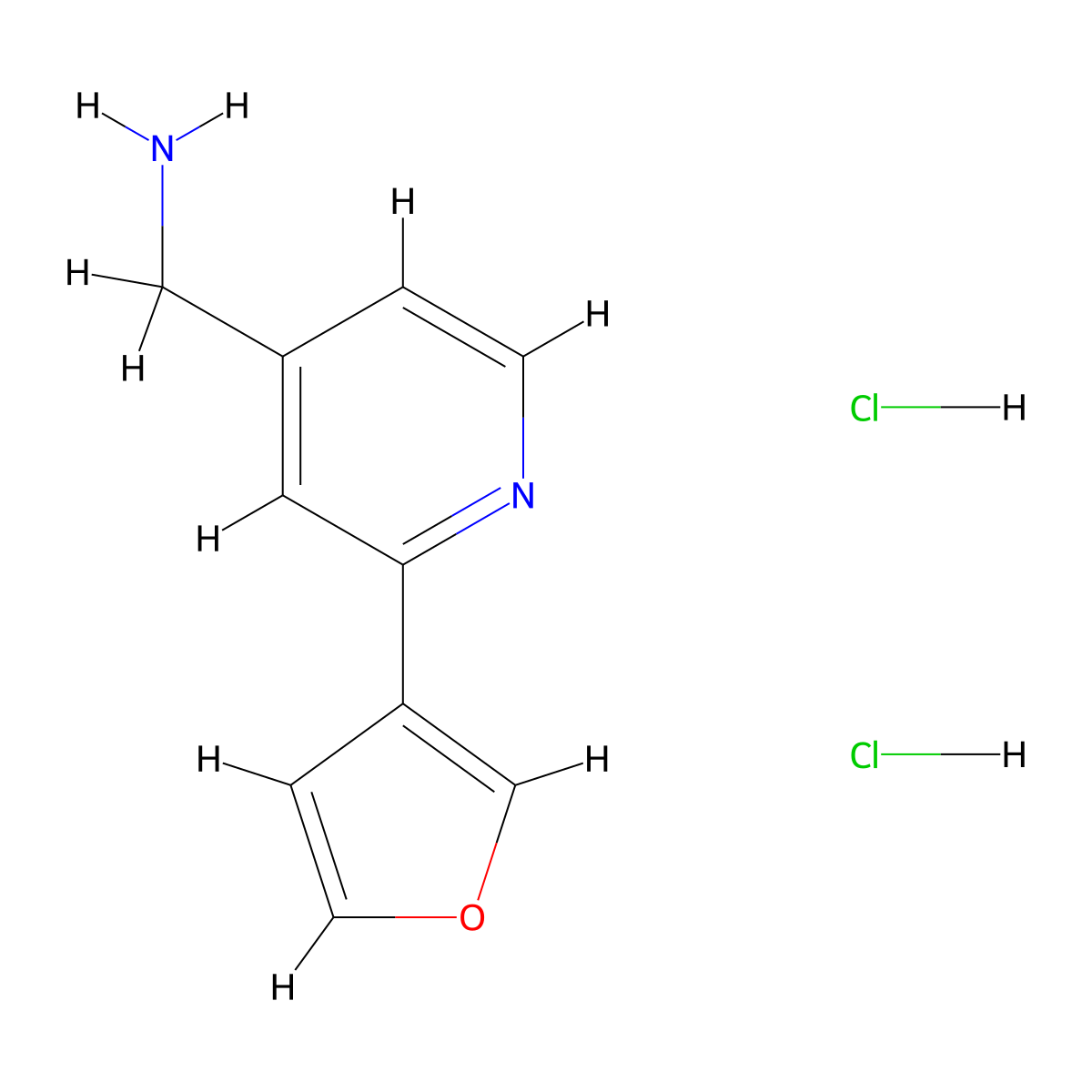 1-(2-(Furan-3-yl)pyridin-4-yl)methanamine dihydrochloride molecular structure, CAS 2839143-31-4
