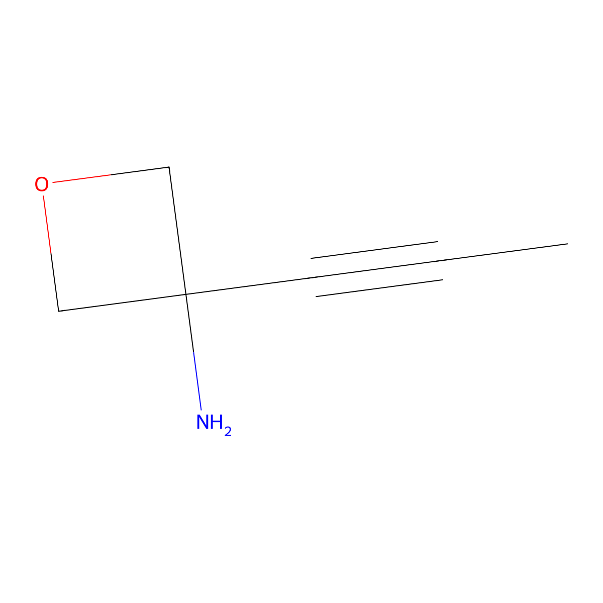 3-(Prop-1-yn-1-yl)oxetan-3-amine molecular structure, CAS 2839143-33-6