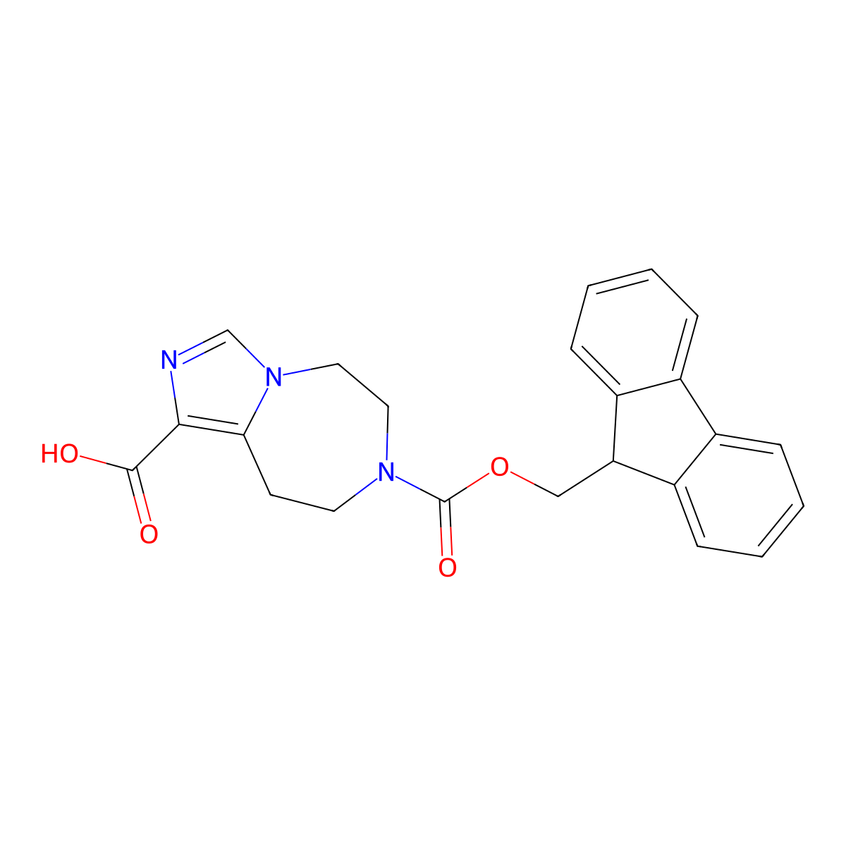 7-{[(9H-fluoren-9-yl)methoxy]carbonyl}-5H,6H,7H,8H,9H-imidazo[1,5-d][1,4]diazepine-1-carboxylic acid molecular structure, CAS 2839143-36-9