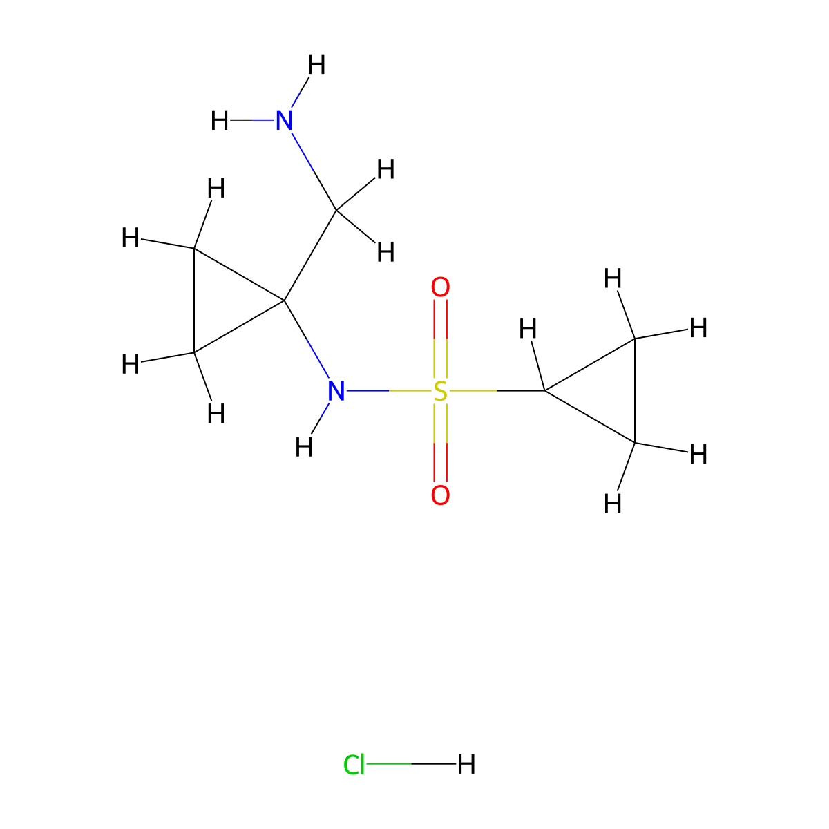 N-[1-(aminomethyl)cyclopropyl]cyclopropanesulfonamide hydrochloride molecular structure, CAS 2839143-37-0