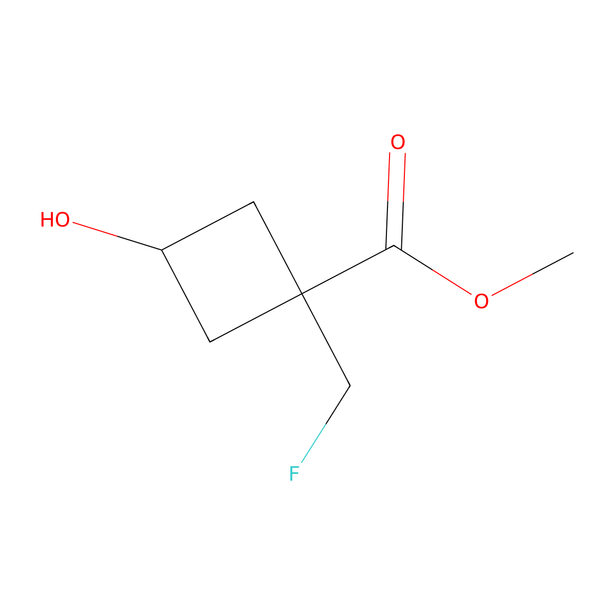 Methyl 1-(fluoromethyl)-3-hydroxycyclobutane-1-carboxylate molecular structure, CAS 2839143-38-1