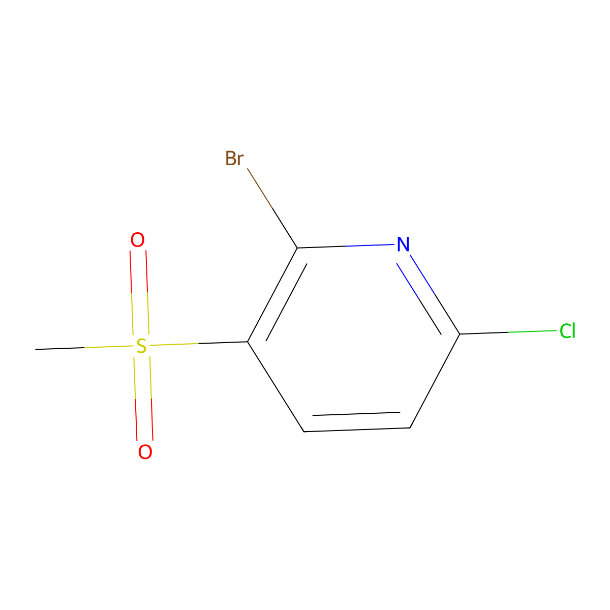 2-Bromo-6-chloro-3-methanesulfonylpyridine molecular structure, CAS 2839143-40-5