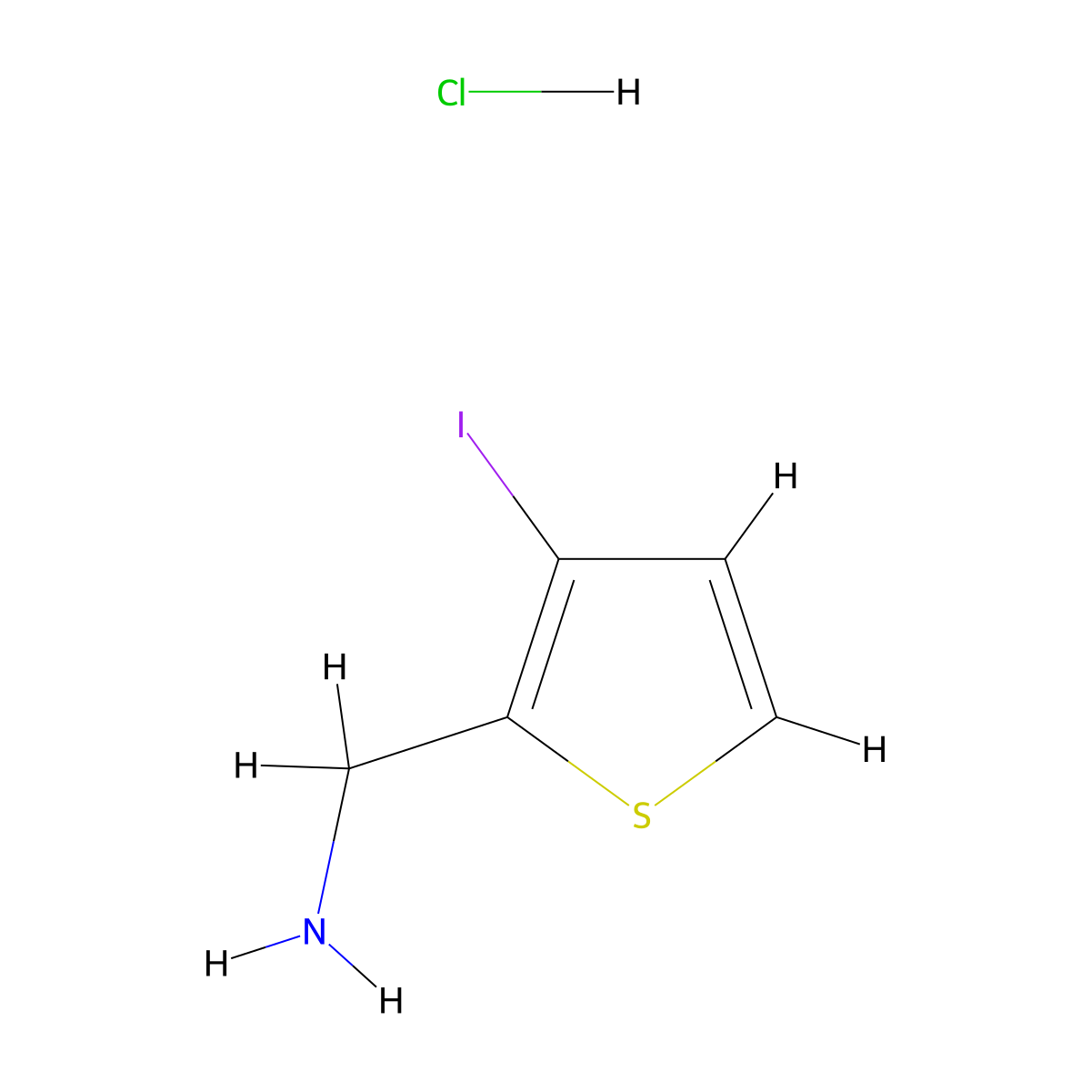 1-(3-Iodothiophen-2-yl)methanamine hydrochloride molecular structure, CAS 2839143-43-8
