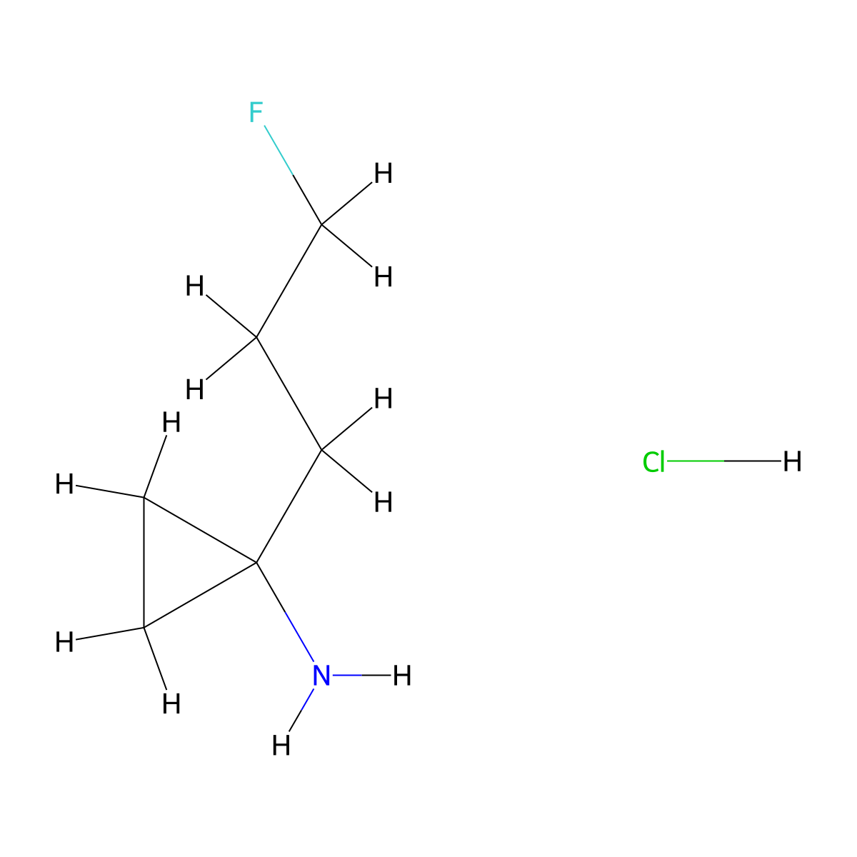 1-(3-Fluoropropyl)cyclopropan-1-amine hydrochloride molecular structure, CAS 2839143-52-9