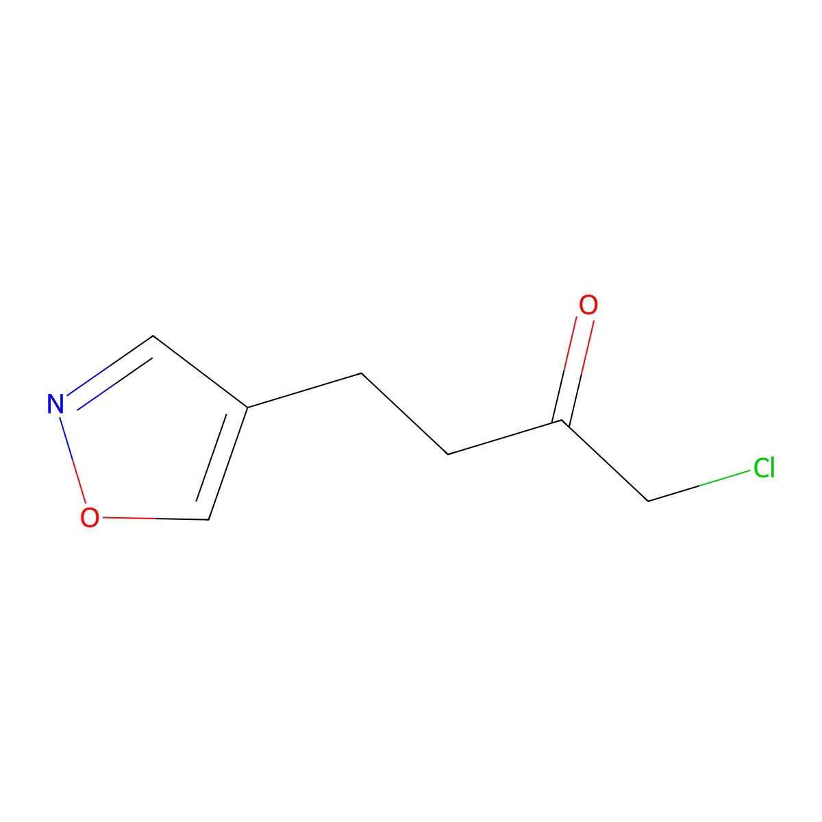 1-Chloro-4-(1,2-oxazol-4-yl)butan-2-one molecular structure, CAS 2839143-55-2