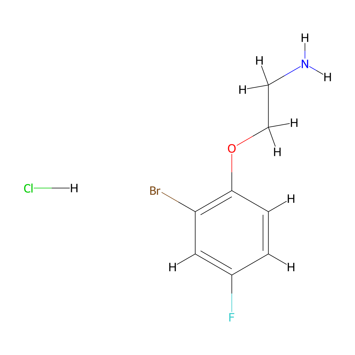 2-(2-Bromo-4-fluorophenoxy)ethan-1-amine hydrochloride molecular structure, CAS 2839143-62-1