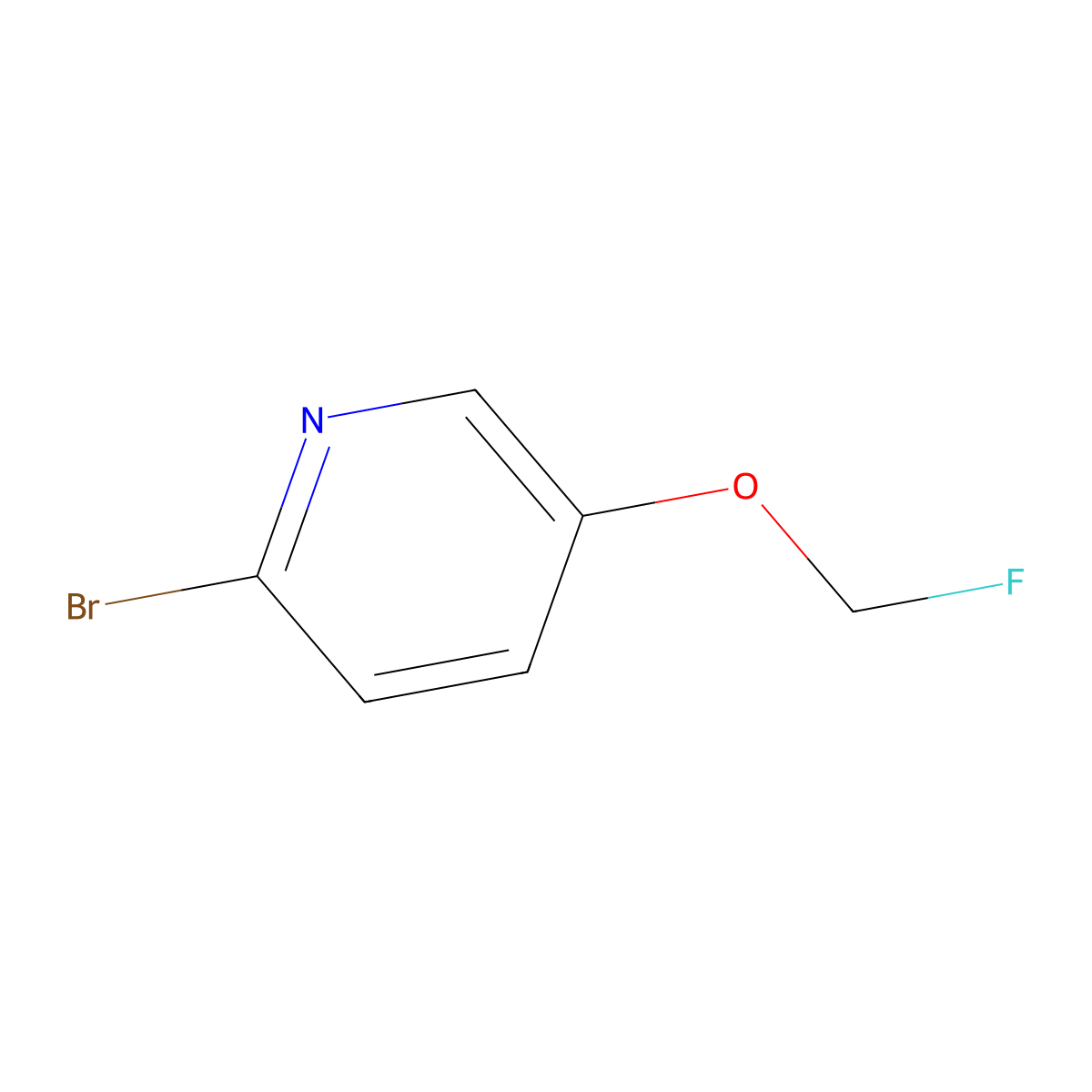 2-Bromo-5-(fluoromethoxy)pyridine molecular structure, CAS 2839143-67-6