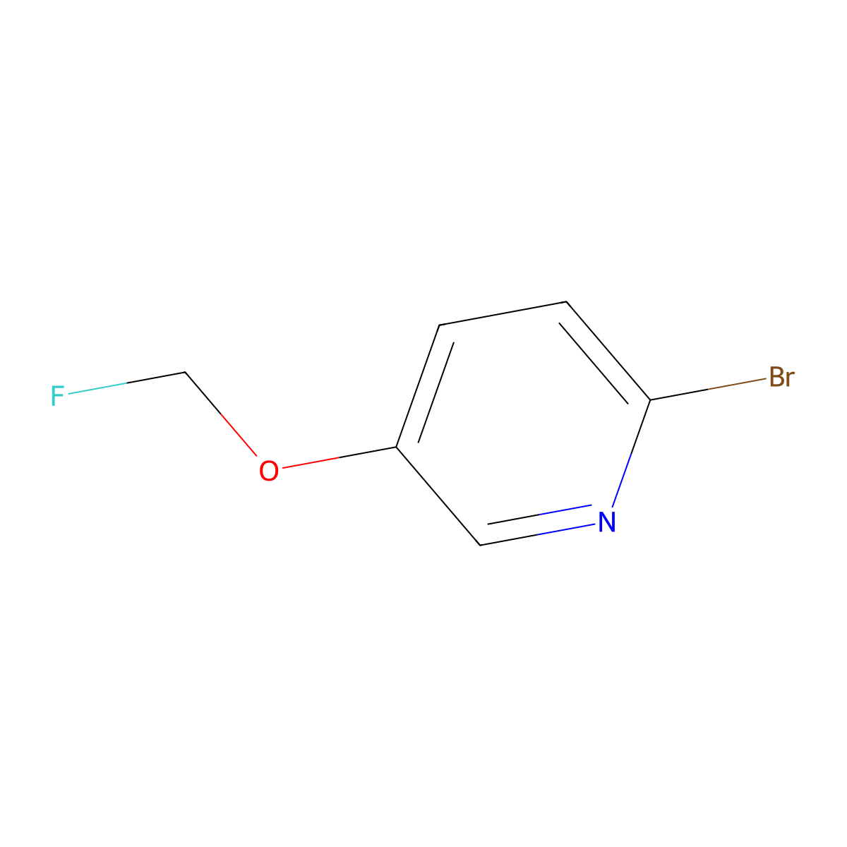 2-Bromo-5-(fluoromethoxy)pyridine molecular structure, CAS 2839143-67-6