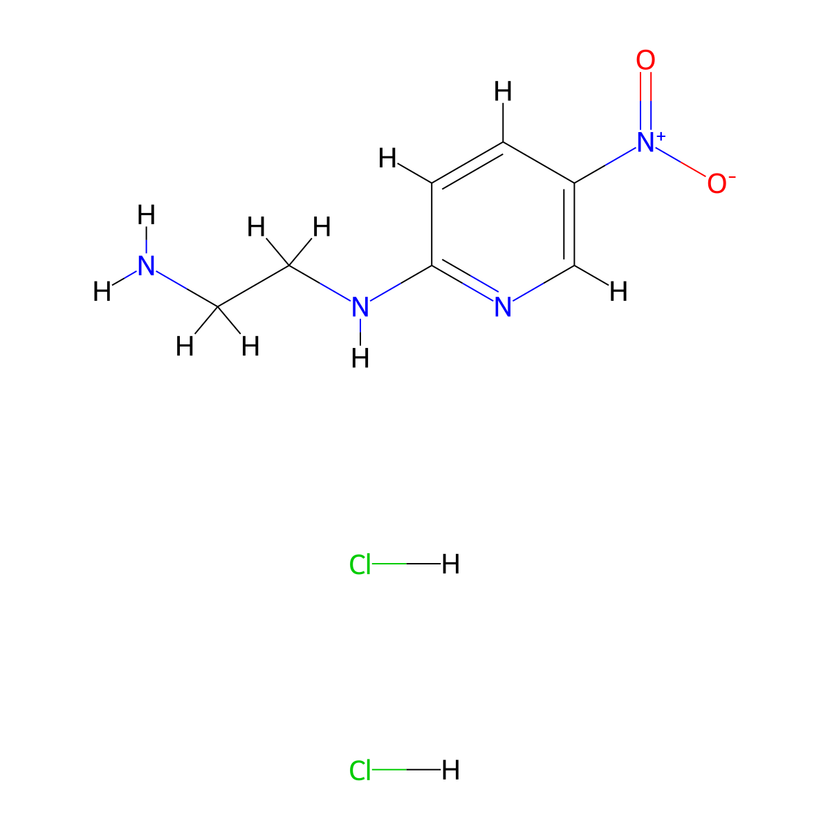 N1-(5-nitropyridin-2-yl)ethane-1,2-diamine dihydrochloride molecular structure, CAS 2839143-79-0