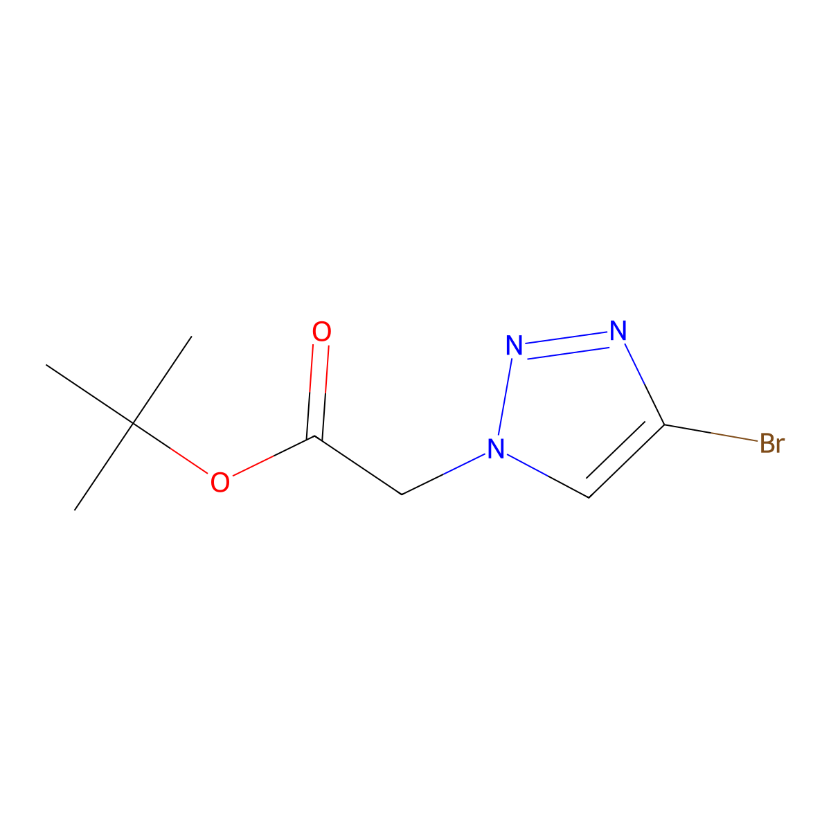 tert-butyl2-(4-bromo-1H-1,2,3-triazol-1-yl)acetate molecular structure, CAS 2839143-83-6