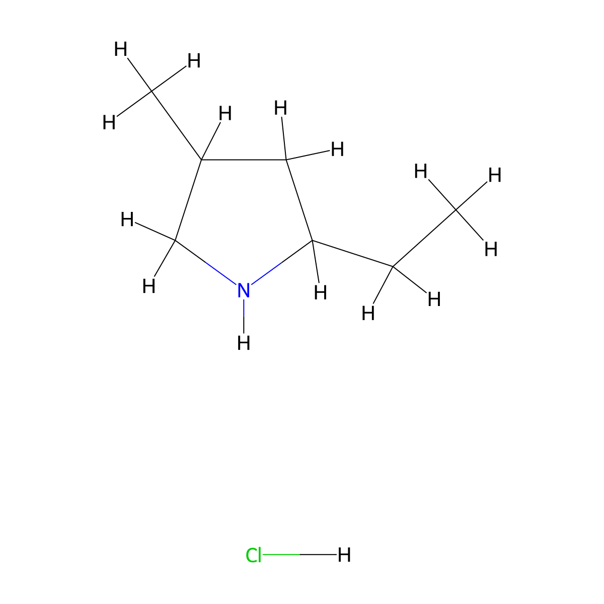 2-Ethyl-4-methylpyrrolidine hydrochloride molecular structure, CAS 2839143-85-8