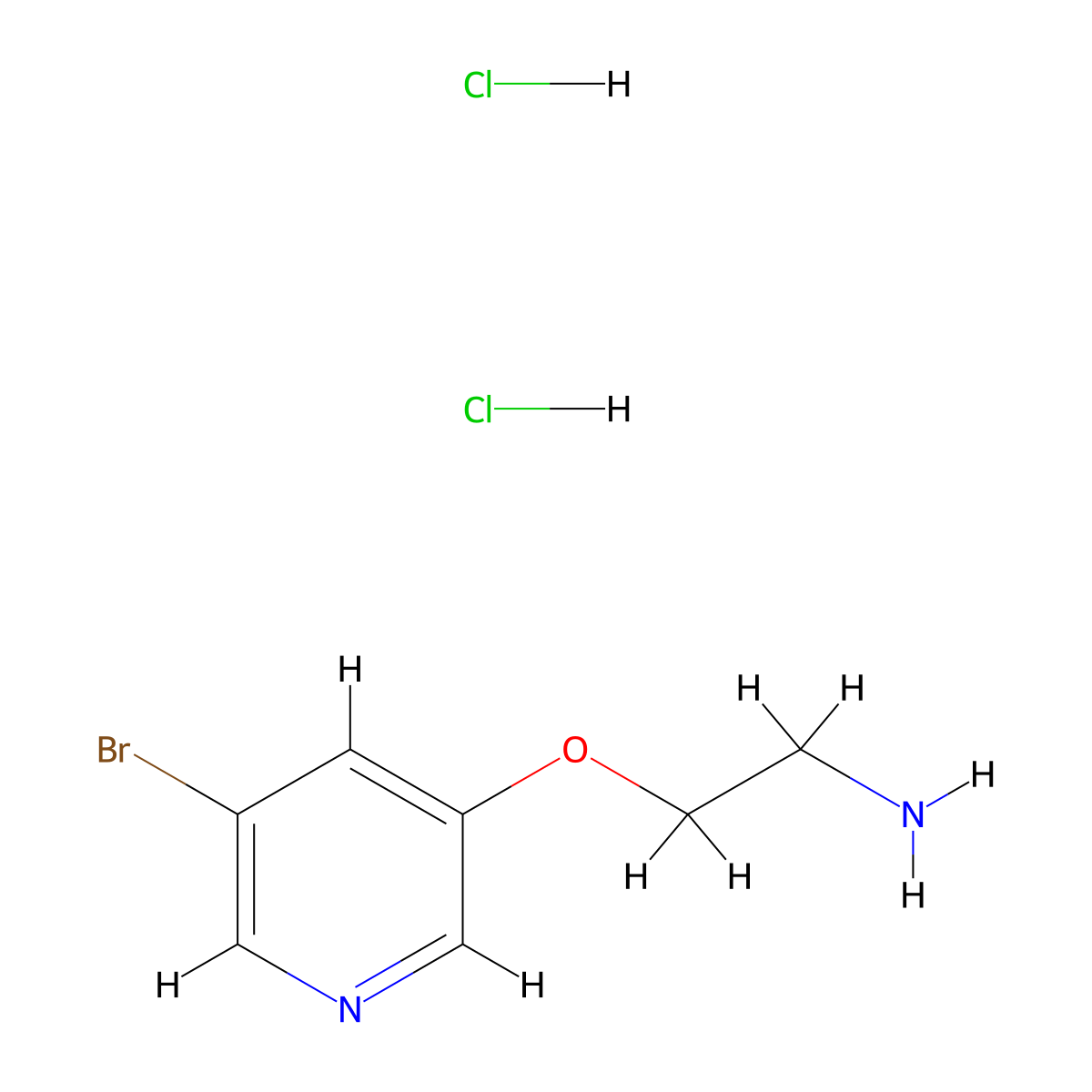 2-[(5-Bromopyridin-3-yl)oxy]ethan-1-amine dihydrochloride molecular structure, CAS 2839143-90-5