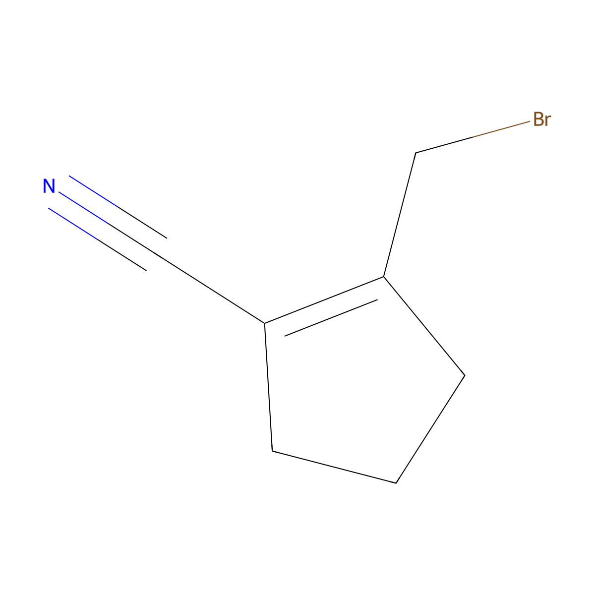 2-(Bromomethyl)cyclopent-1-ene-1-carbonitrile molecular structure, CAS 2839143-91-6