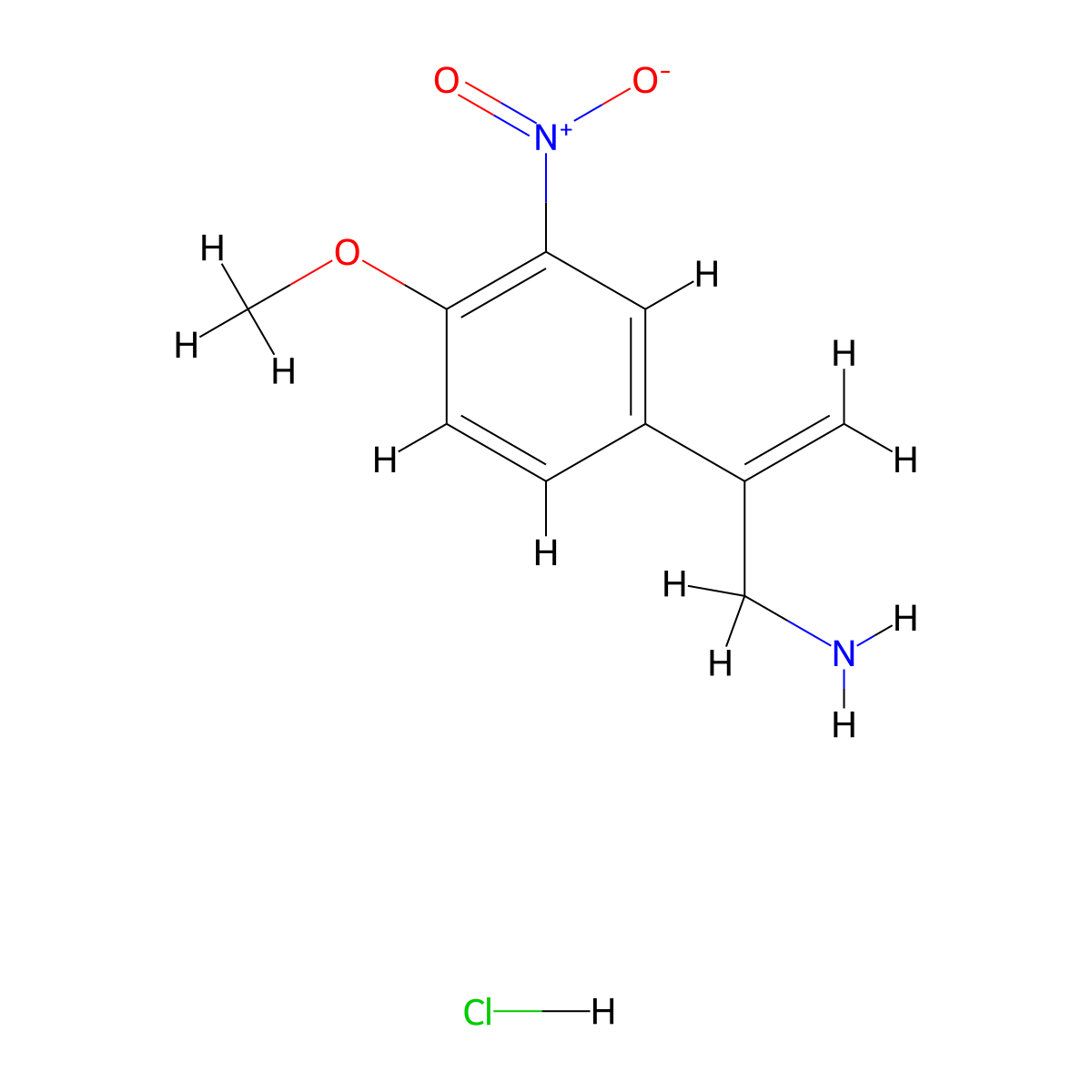 2-(4-Methoxy-3-nitrophenyl)prop-2-en-1-amine hydrochloride molecular structure, CAS 2839143-94-9