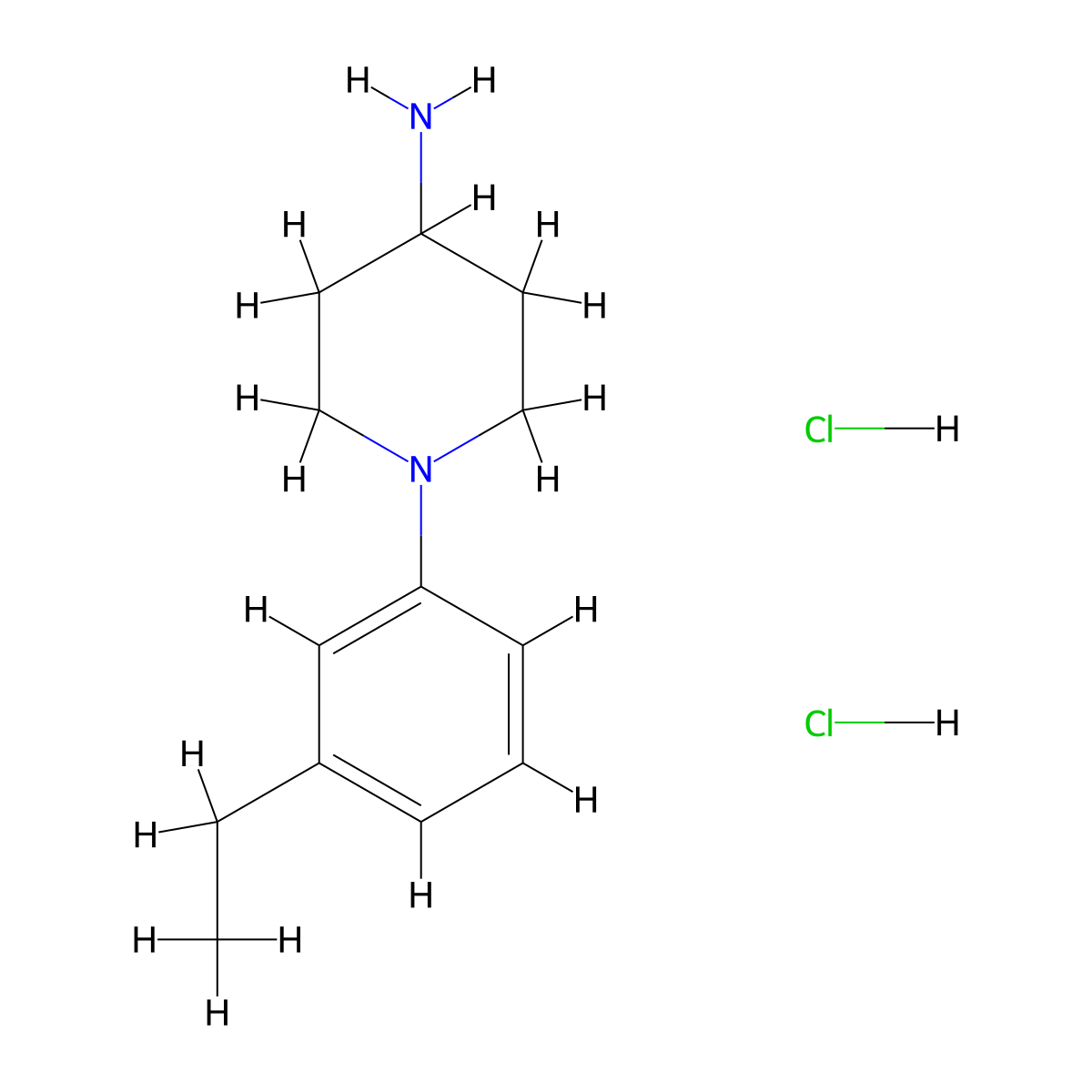 1-(3-Ethylphenyl)piperidin-4-amine dihydrochloride molecular structure, CAS 2839143-95-0
