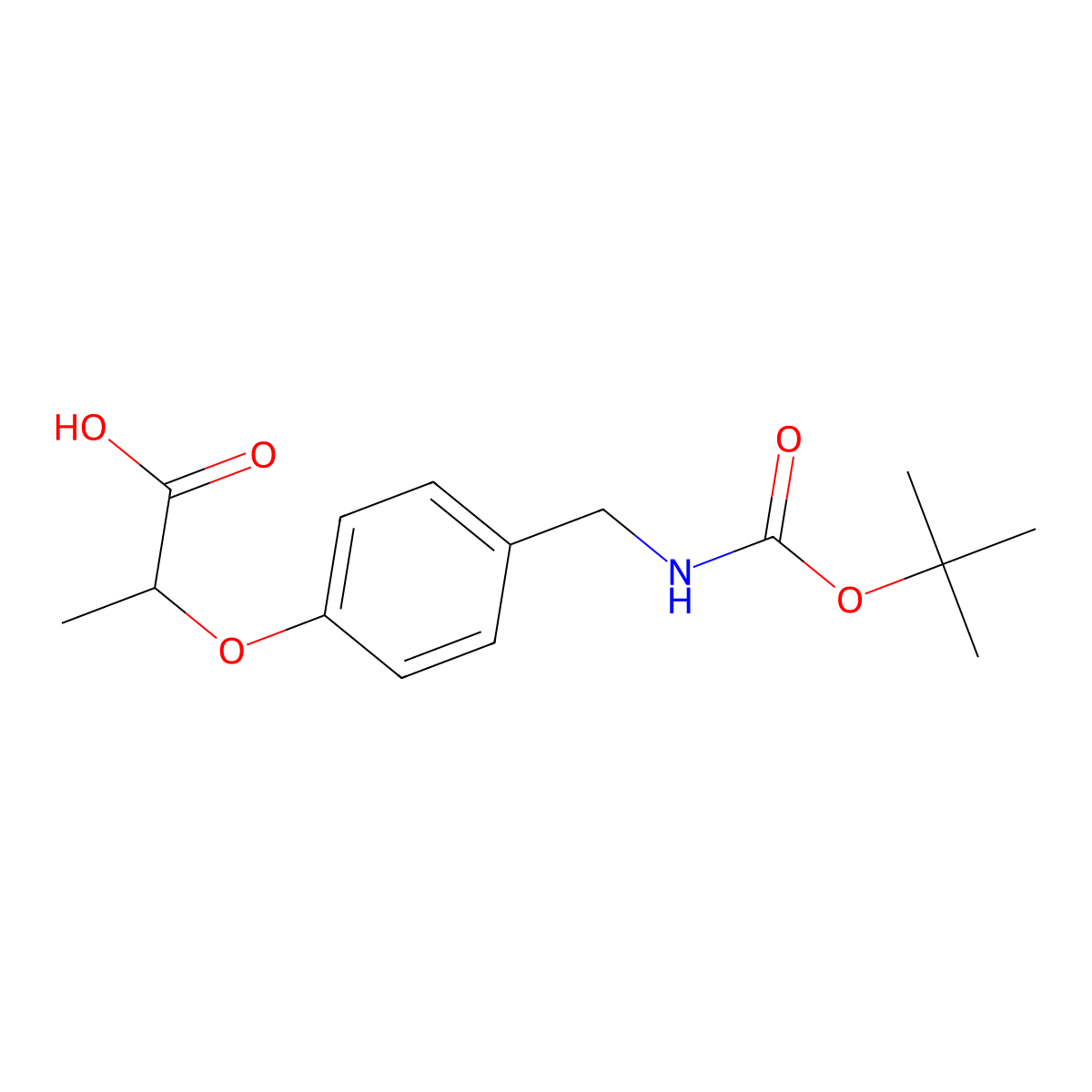 2-[4-({[(Tert-butoxy)carbonyl]amino}methyl)phenoxy]propanoic acid molecular structure, CAS 2839143-99-4