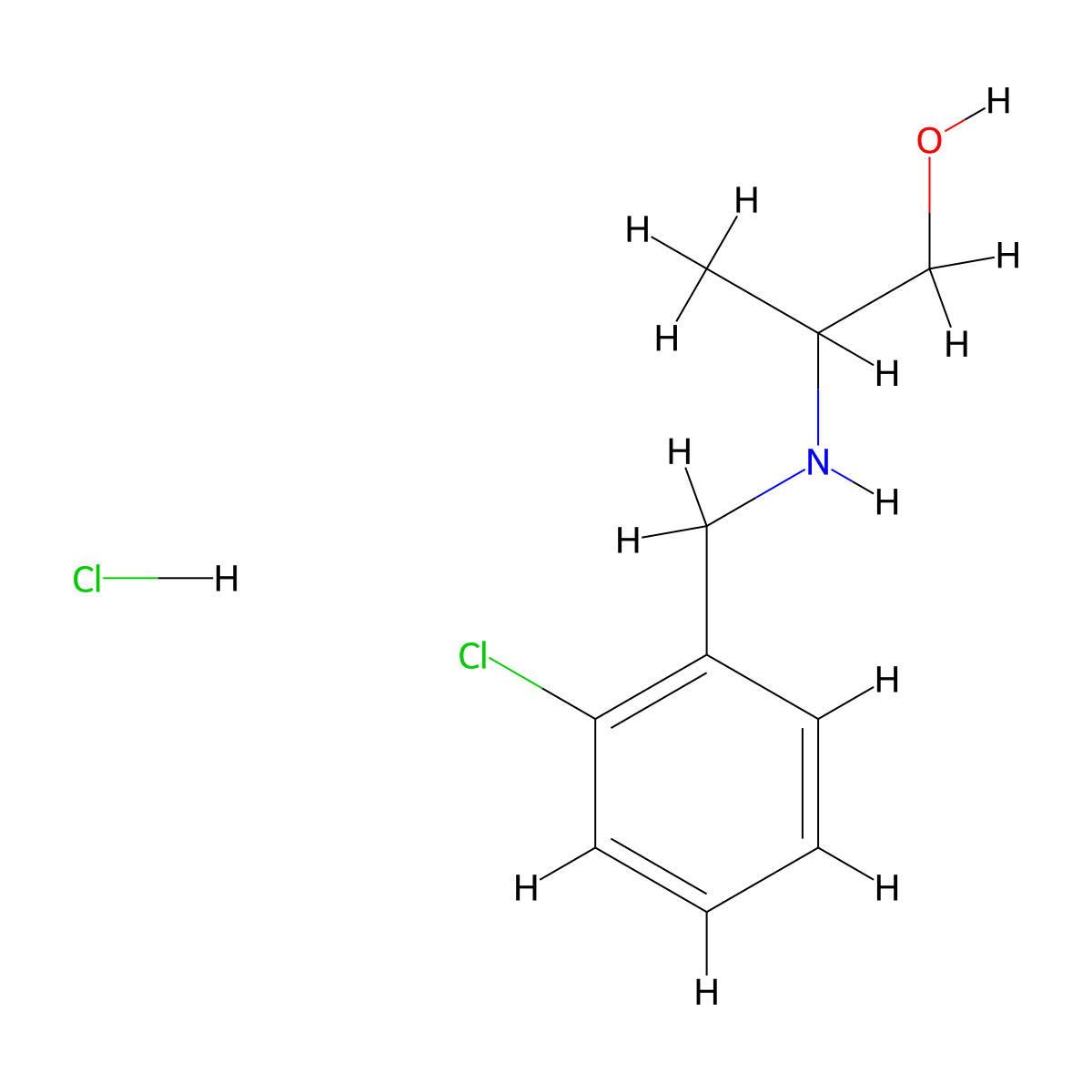2-{[(2-Chlorophenyl)methyl]amino}propan-1-olhydrochloride molecular structure, CAS 2839144-04-4
