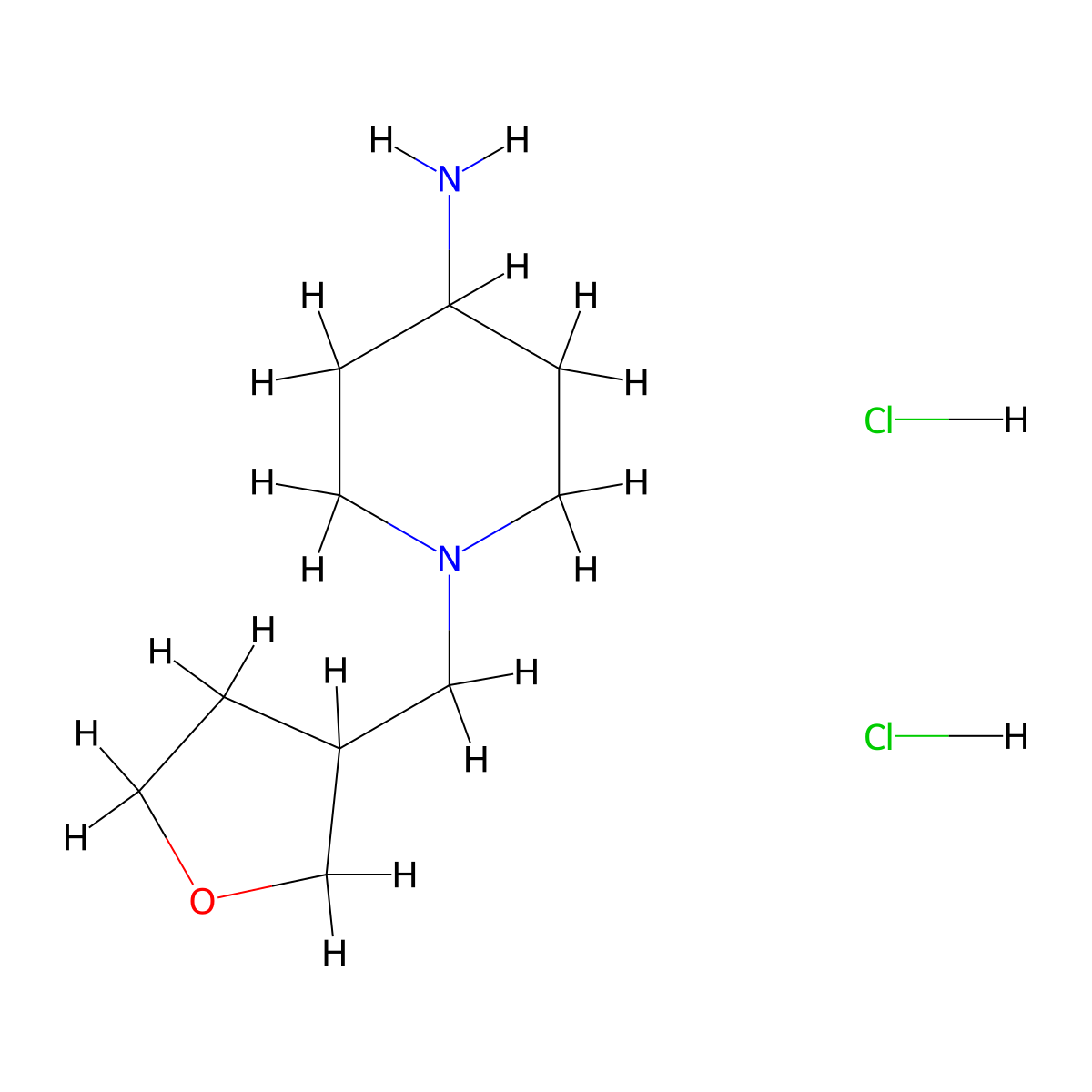 1-((Oxolan-3-yl)methyl)piperidin-4-amine dihydrochloride molecular structure, CAS 2839144-06-6