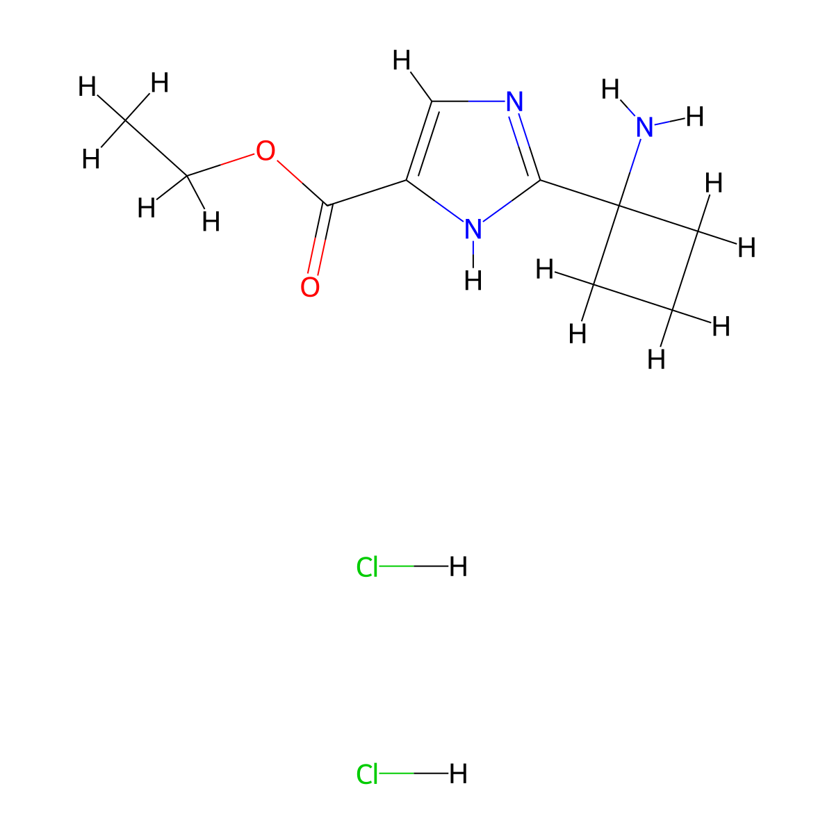 ethyl2-(1-aminocyclobutyl)-1H-imidazole-4-carboxylatedihydrochloride molecular structure, CAS 2839144-07-7