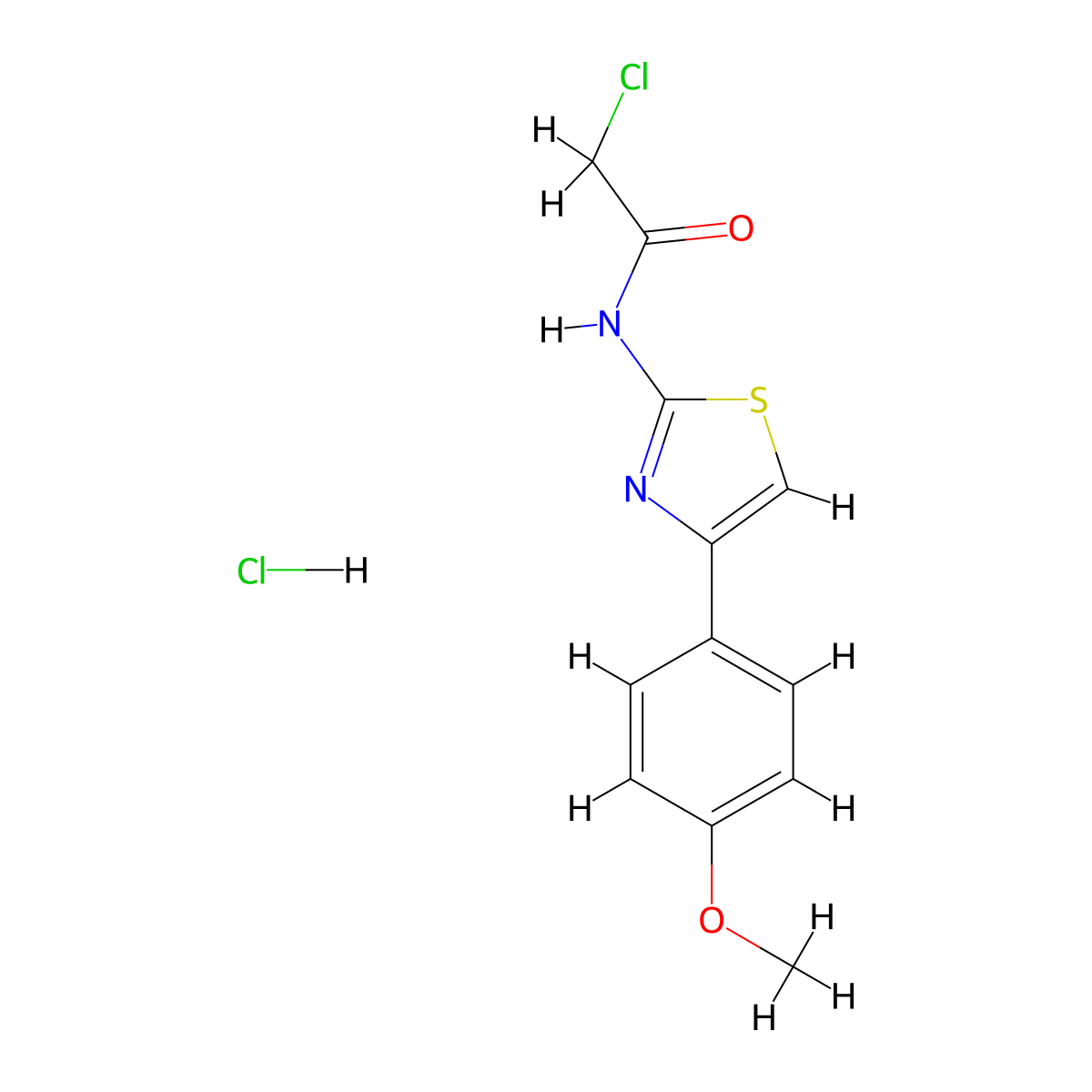 2-chloro-N-[4-(4-methoxyphenyl)-1,3-thiazol-2-yl]acetamidehydrochloride molecular structure, CAS 2839144-09-9