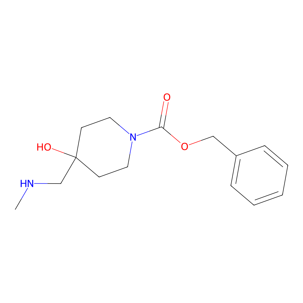 Benzyl 4-hydroxy-4-[(methylamino)methyl]piperidine-1-carboxylate molecular structure, CAS 2839144-13-5