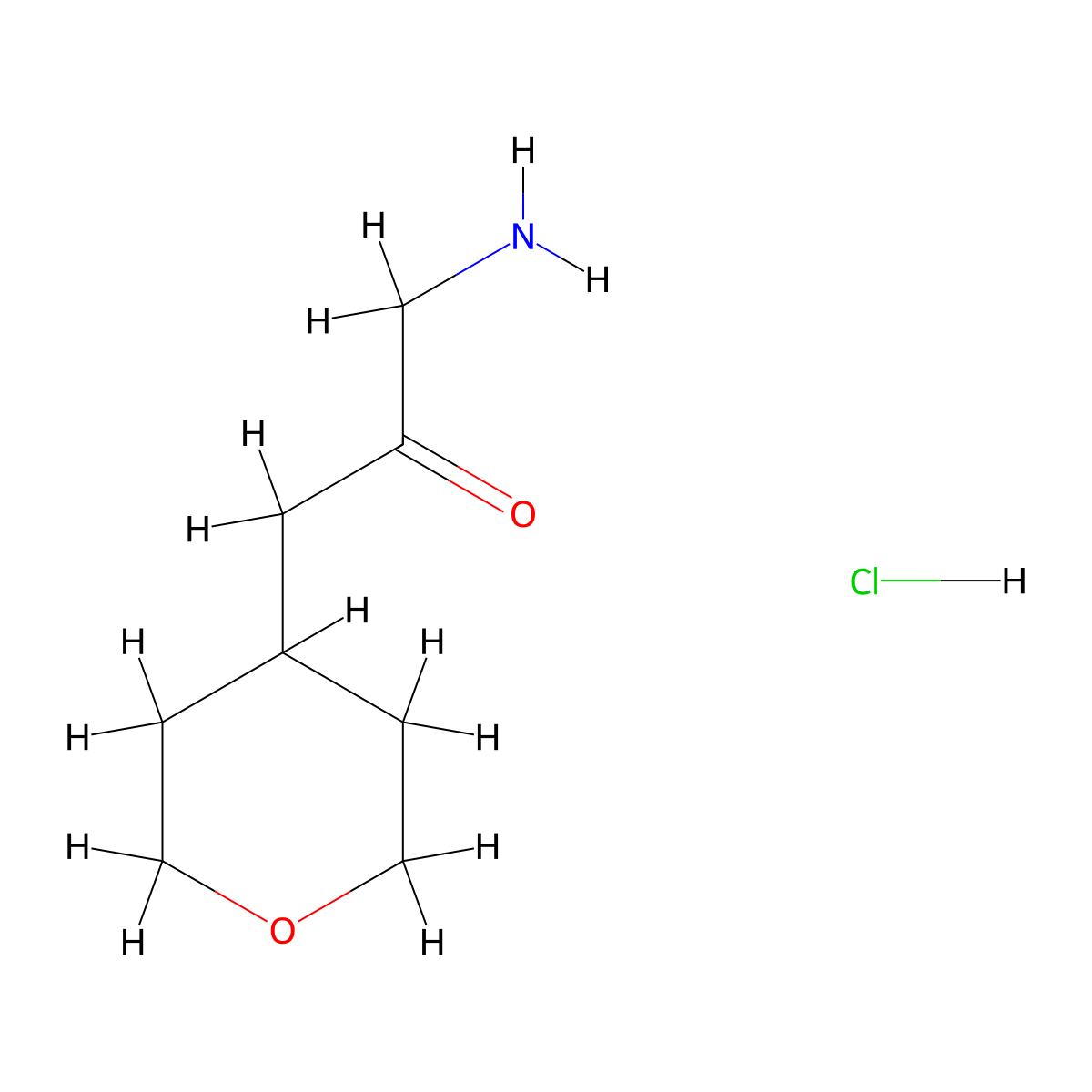 1-Amino-3-(oxan-4-yl)propan-2-one hydrochloride molecular structure, CAS 2839144-19-1