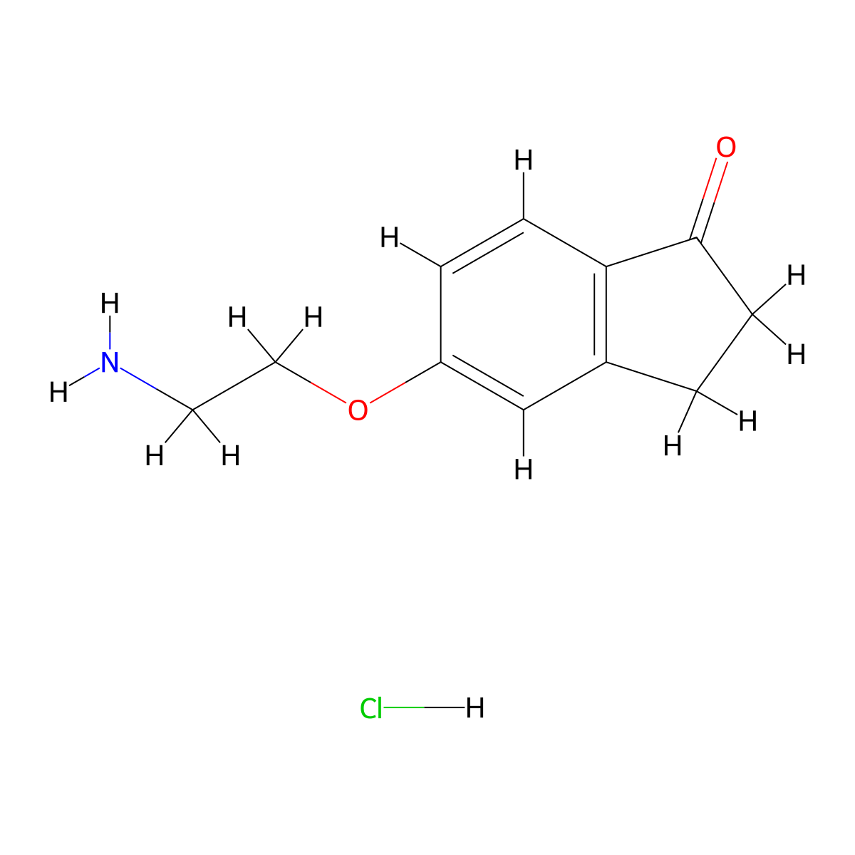 5-(2-aminoethoxy)-2,3-dihydro-1H-inden-1-onehydrochloride molecular structure, CAS 2839144-25-9
