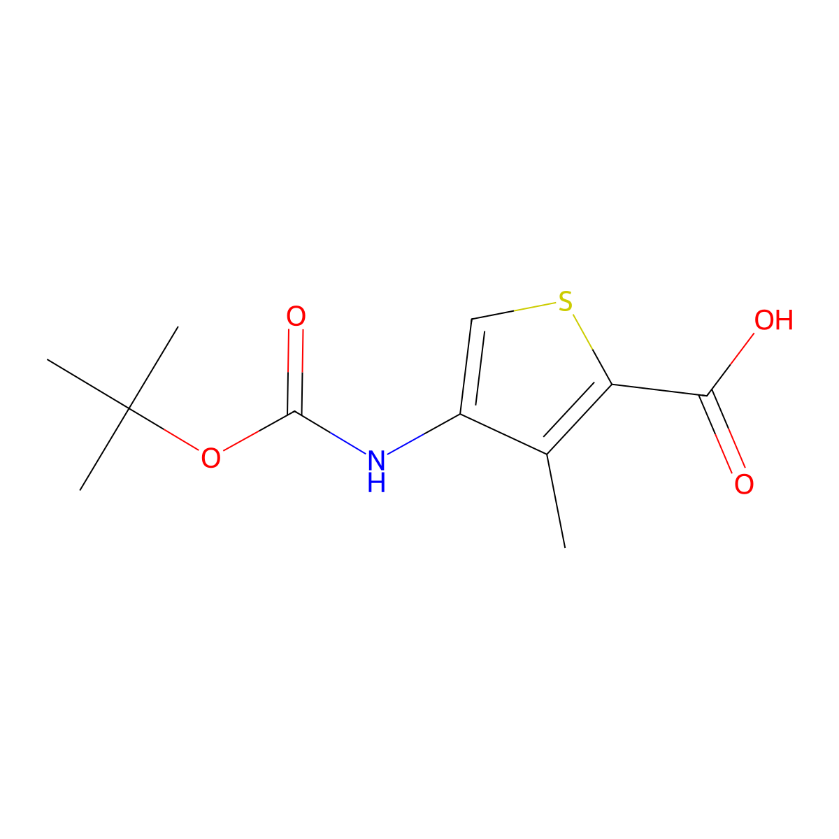 4-{[(Tert-butoxy)carbonyl]amino}-3-methylthiophene-2-carboxylic acid molecular structure, CAS 2839144-32-8