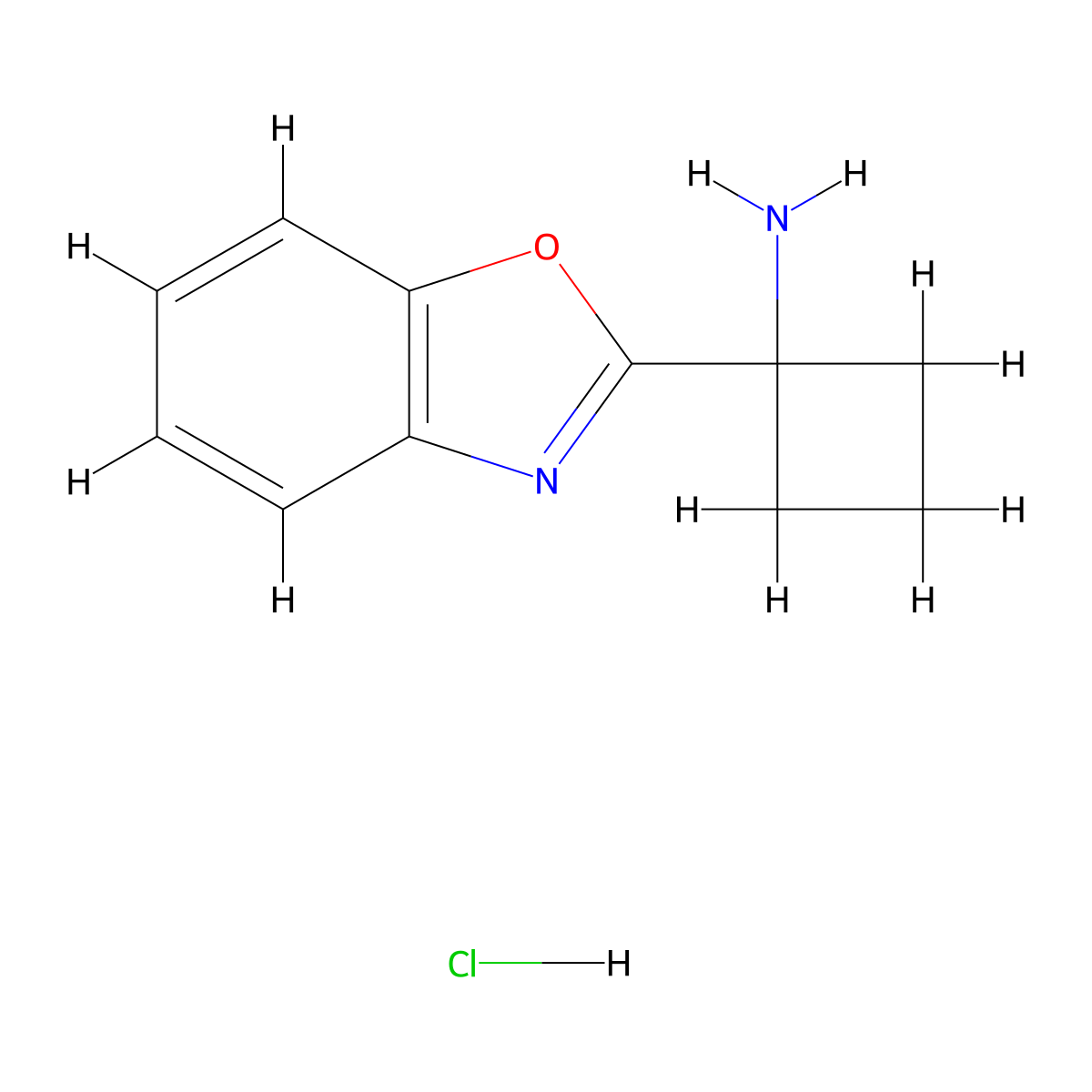 1-(1,3-Benzoxazol-2-yl)cyclobutan-1-amine hydrochloride molecular structure, CAS 2839144-33-9