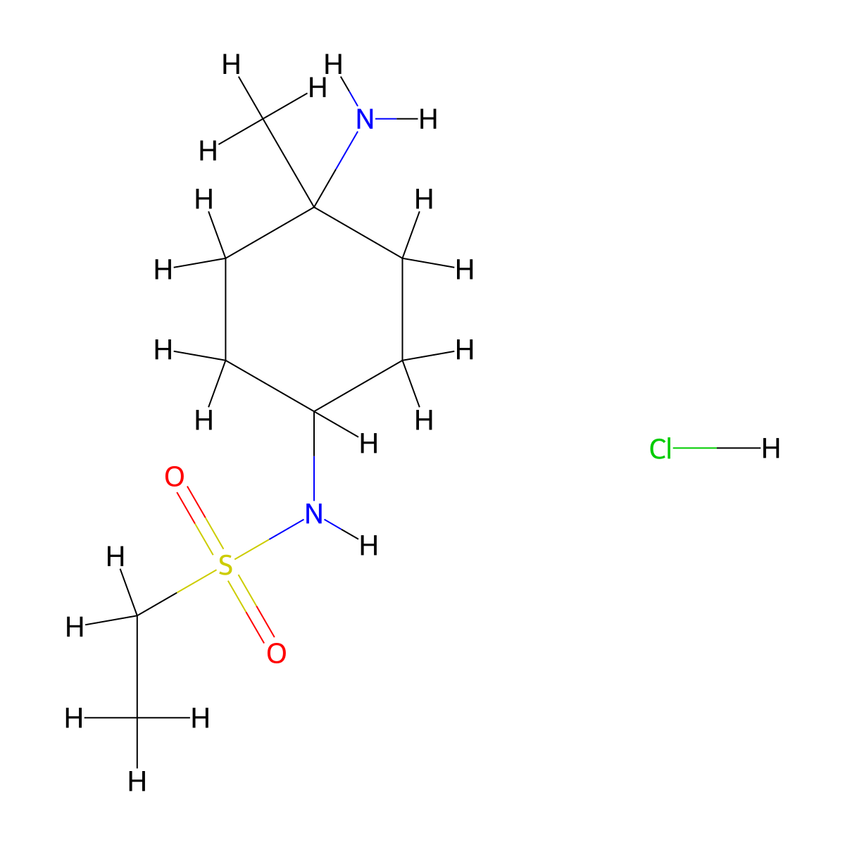N-(4-amino-4-methylcyclohexyl)ethane-1-sulfonamide hydrochloride molecular structure, CAS 2839144-34-0