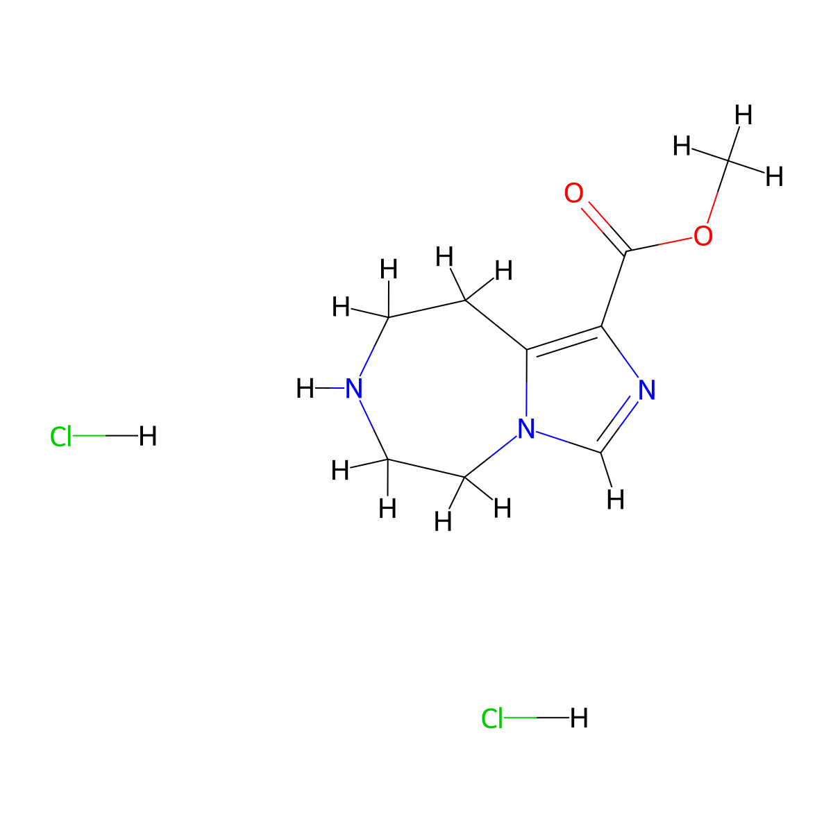 methyl5H,6H,7H,8H,9H-imidazo[1,5-d][1,4]diazepine-1-carboxylatedihydrochloride molecular structure, CAS 2839144-40-8