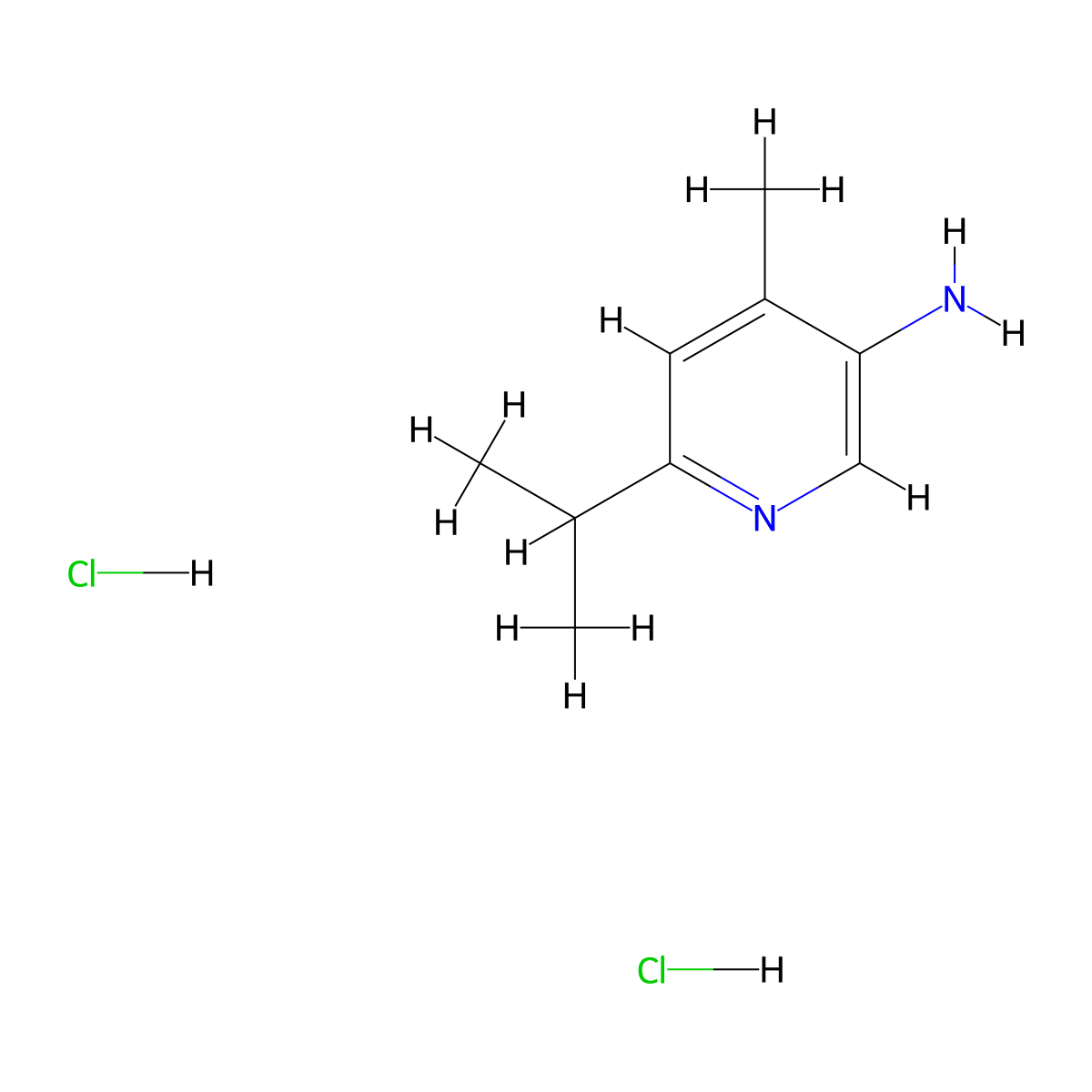 4-Methyl-6-(propan-2-yl)pyridin-3-amine dihydrochloride molecular structure, CAS 2839144-41-9