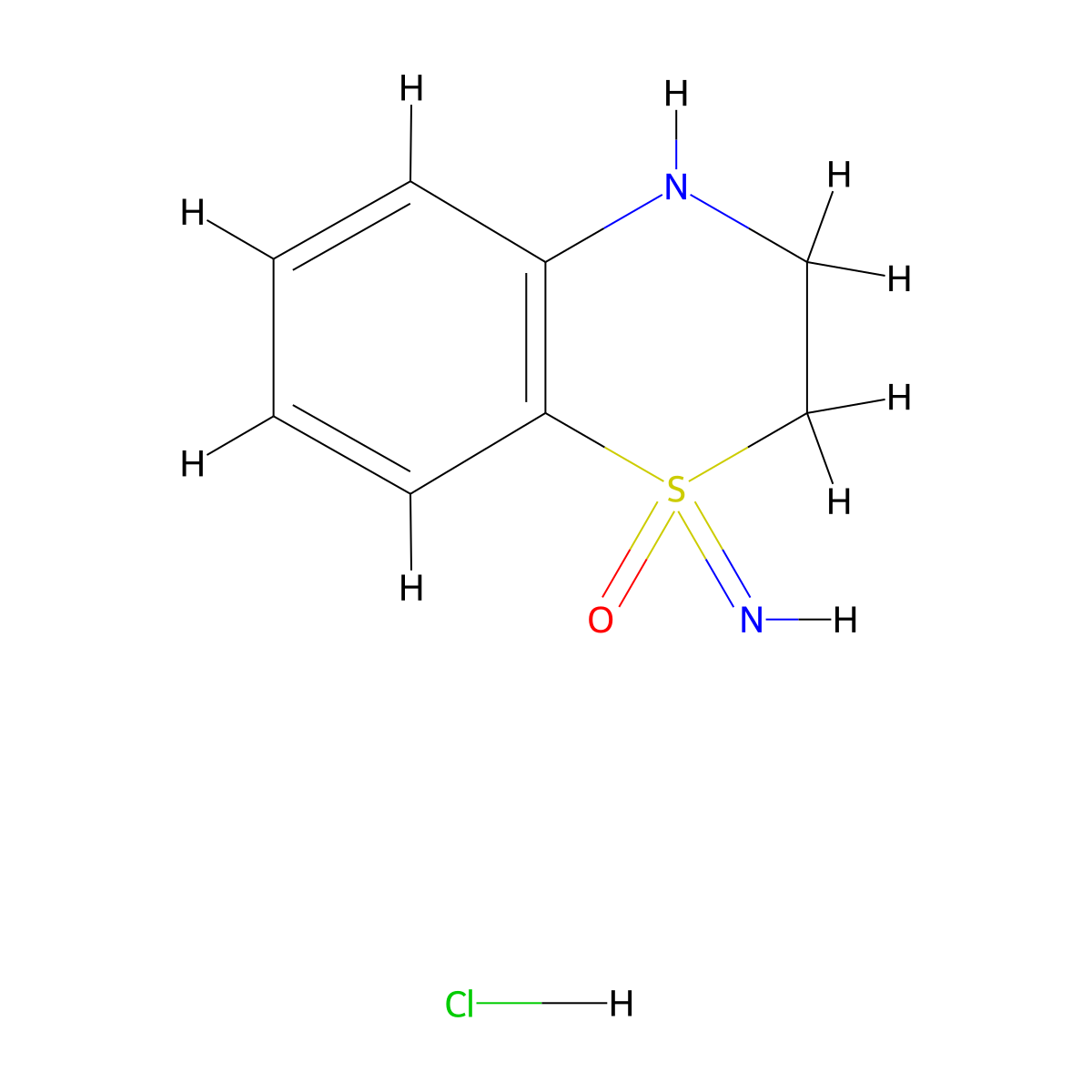1-imino-3,4-dihydro-2H-1lambda6,4-benzothiazin-1-one hydrochloride molecular structure, CAS 2839144-44-2