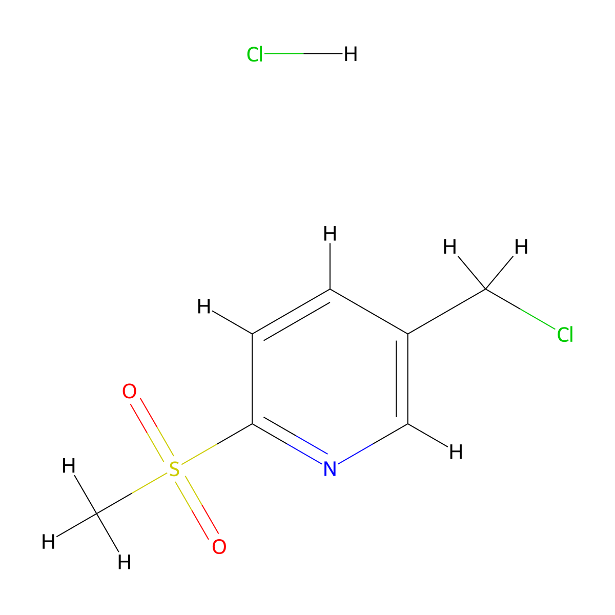 5-(Chloromethyl)-2-methanesulfonylpyridine hydrochloride molecular structure, CAS 2839144-47-5
