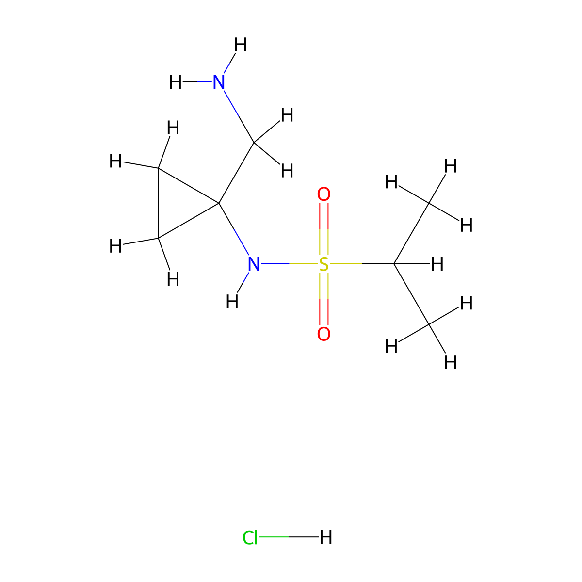 N-[1-(aminomethyl)cyclopropyl]propane-2-sulfonamide hydrochloride molecular structure, CAS 2839144-56-6