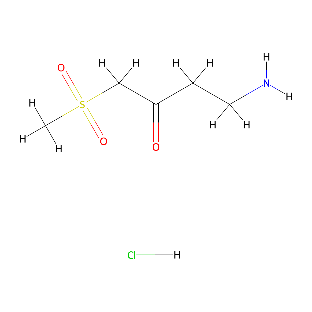 4-Amino-1-methanesulfonylbutan-2-one hydrochloride molecular structure, CAS 2839144-58-8