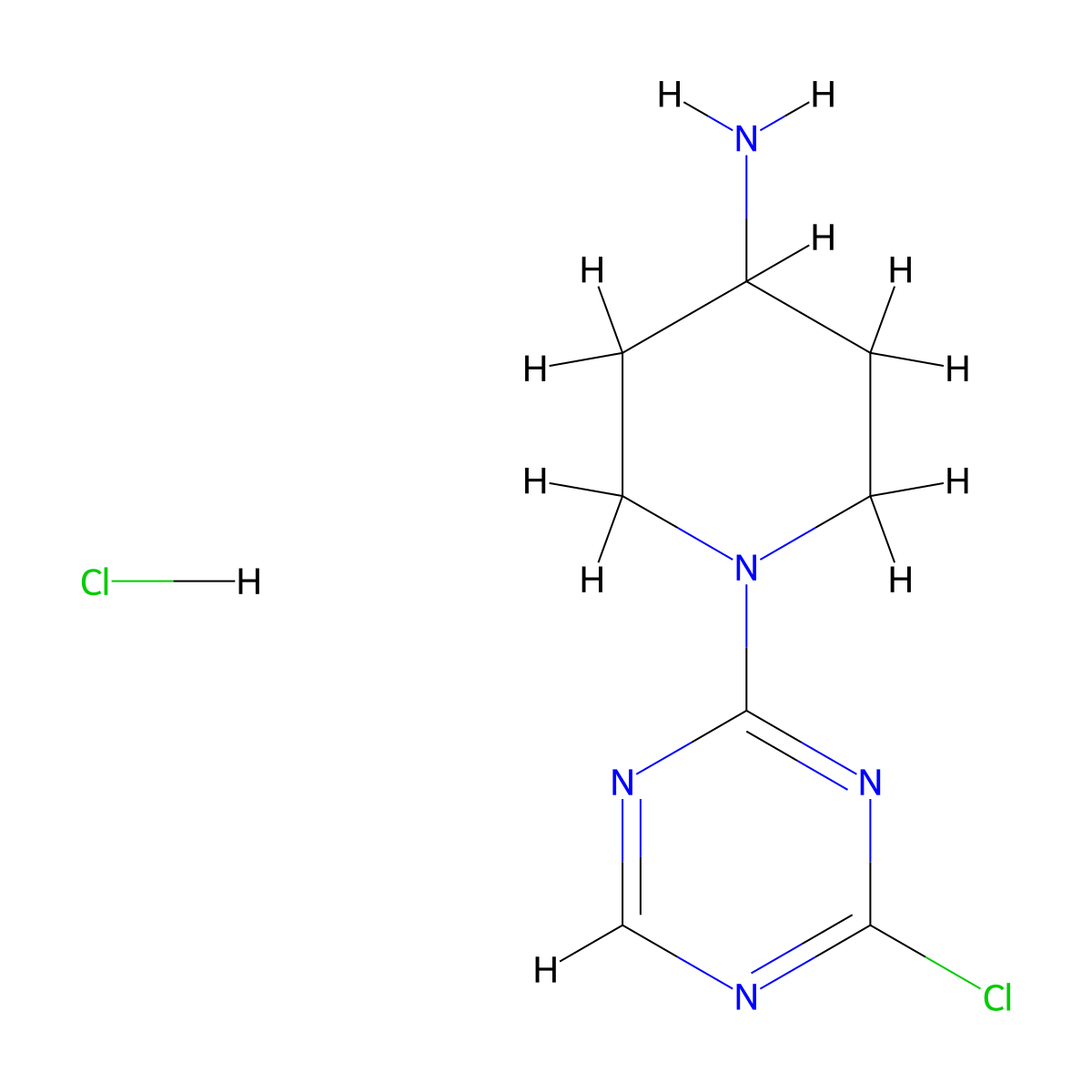 1-(4-Chloro-1,3,5-triazin-2-yl)-4-piperidinamine hydrochloride molecular structure, CAS 2839144-61-3