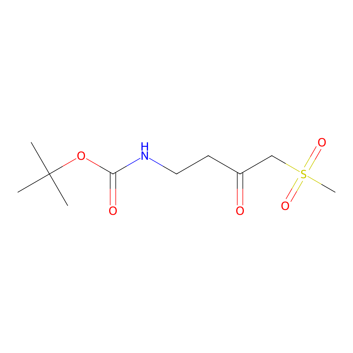 tert-butyl N-(4-methanesulfonyl-3-oxobutyl)carbamate molecular structure, CAS 2839144-62-4