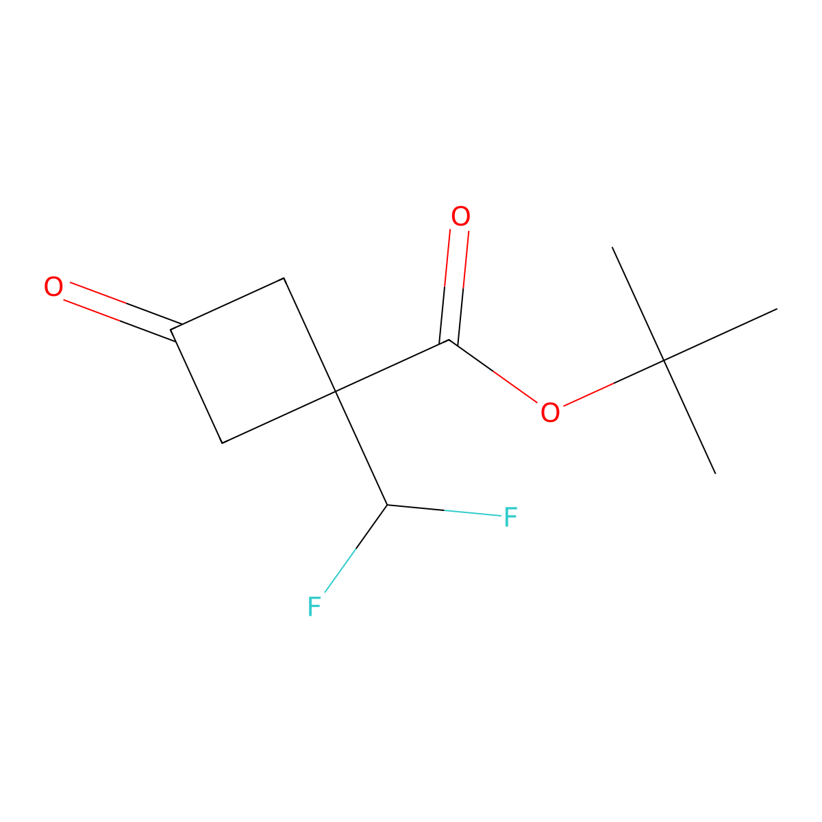 Tert-butyl 1-(difluoromethyl)-3-oxocyclobutane-1-carboxylate molecular structure, CAS 2839144-64-6