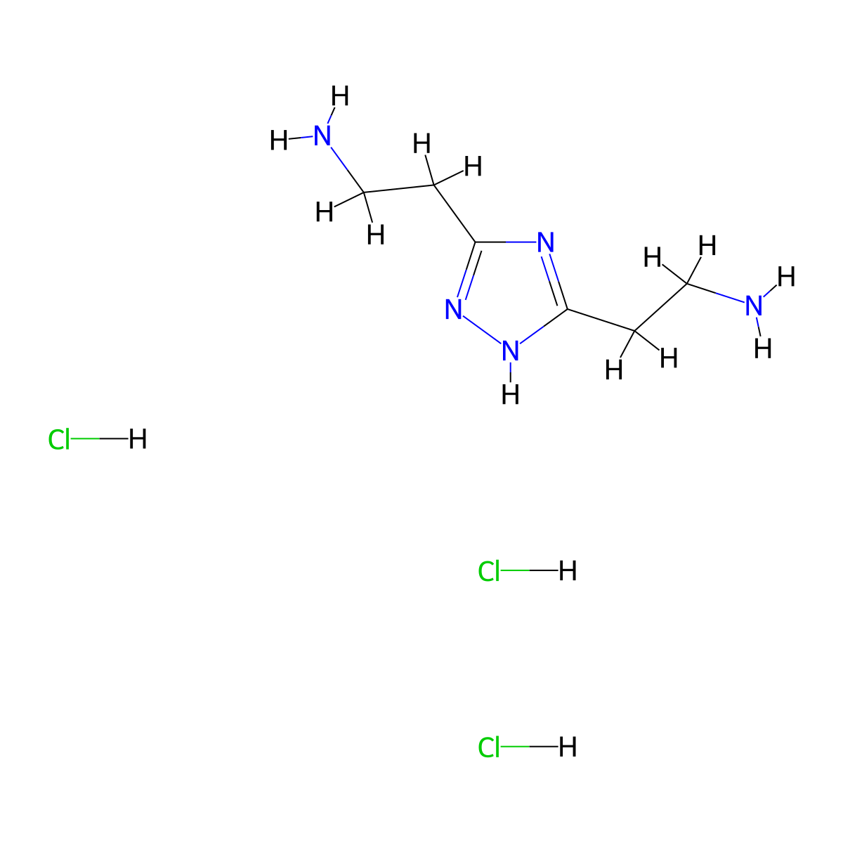 2-[3-(2-aminoethyl)-1H-1,2,4-triazol-5-yl]ethan-1-aminetrihydrochloride molecular structure, CAS 2839144-65-7