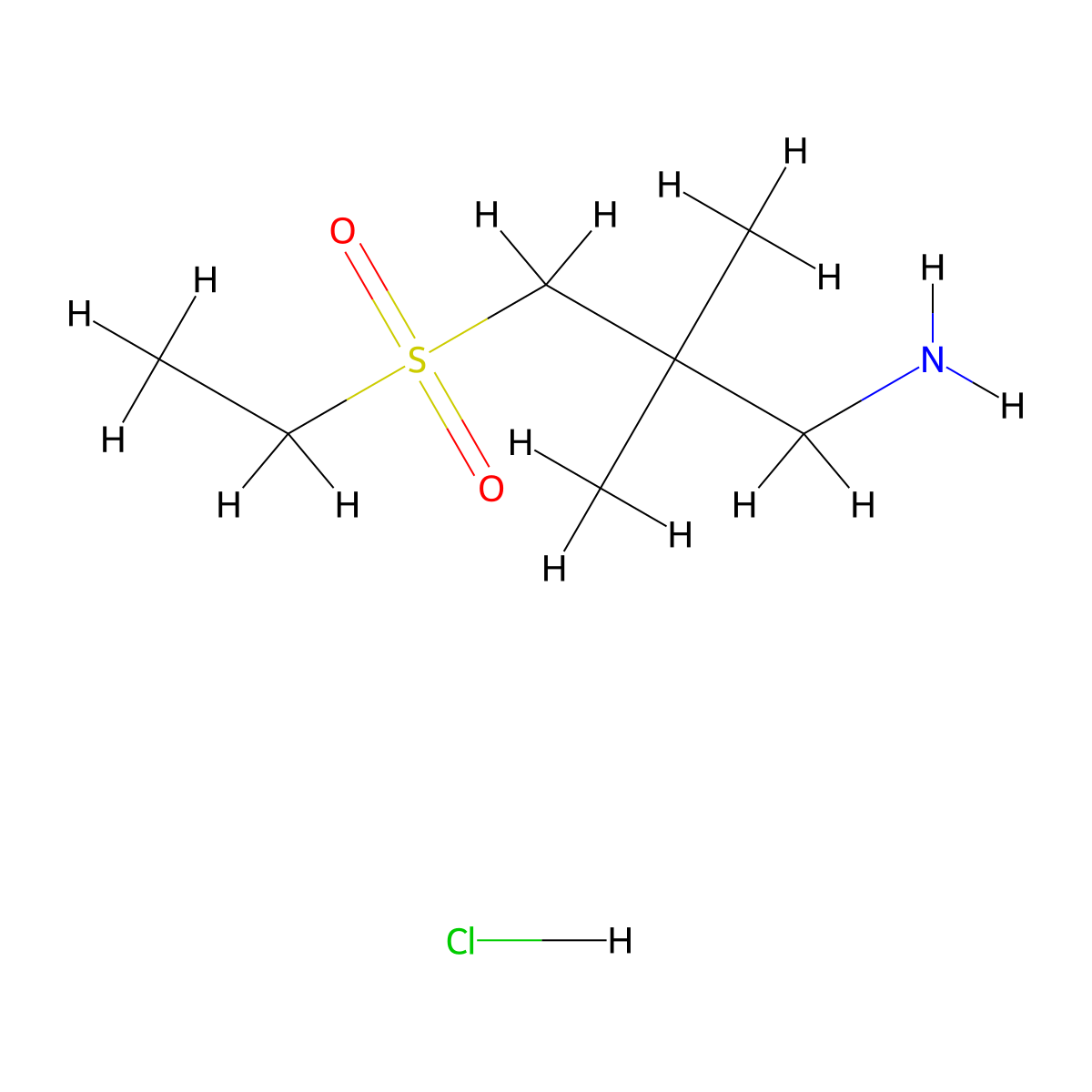 3-(Ethanesulfonyl)-2,2-dimethylpropan-1-aminehydrochloride molecular structure, CAS 2839144-66-8