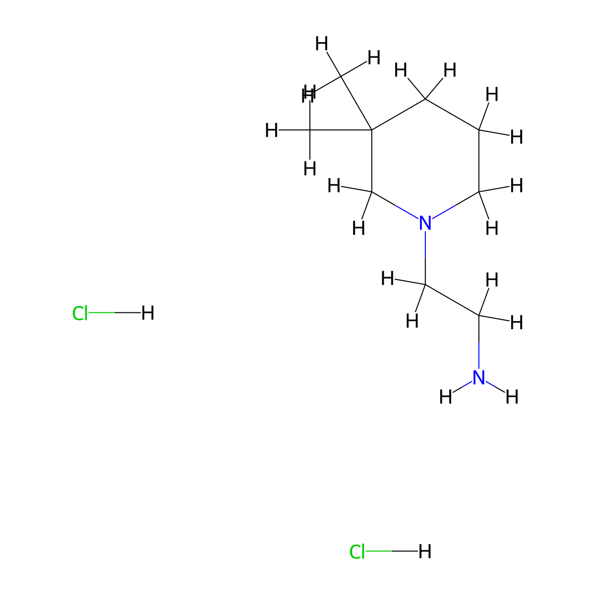 2-(3,3-Dimethylpiperidin-1-yl)ethan-1-aminedihydrochloride molecular structure, CAS 2839144-73-7