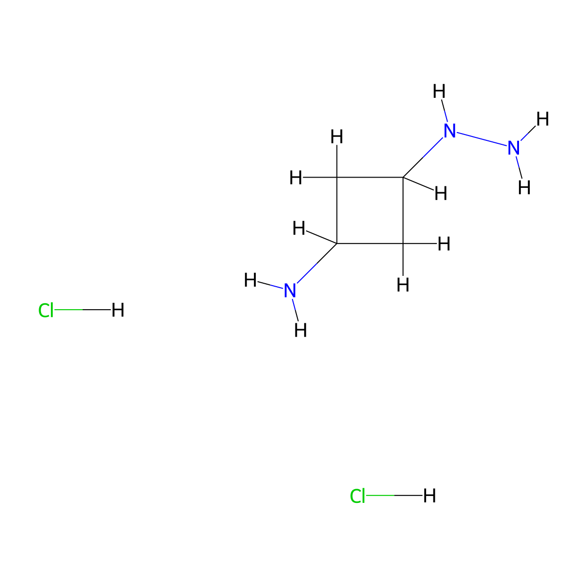3-Hydrazinylcyclobutan-1-amine dihydrochloride molecular structure, CAS 2839144-74-8